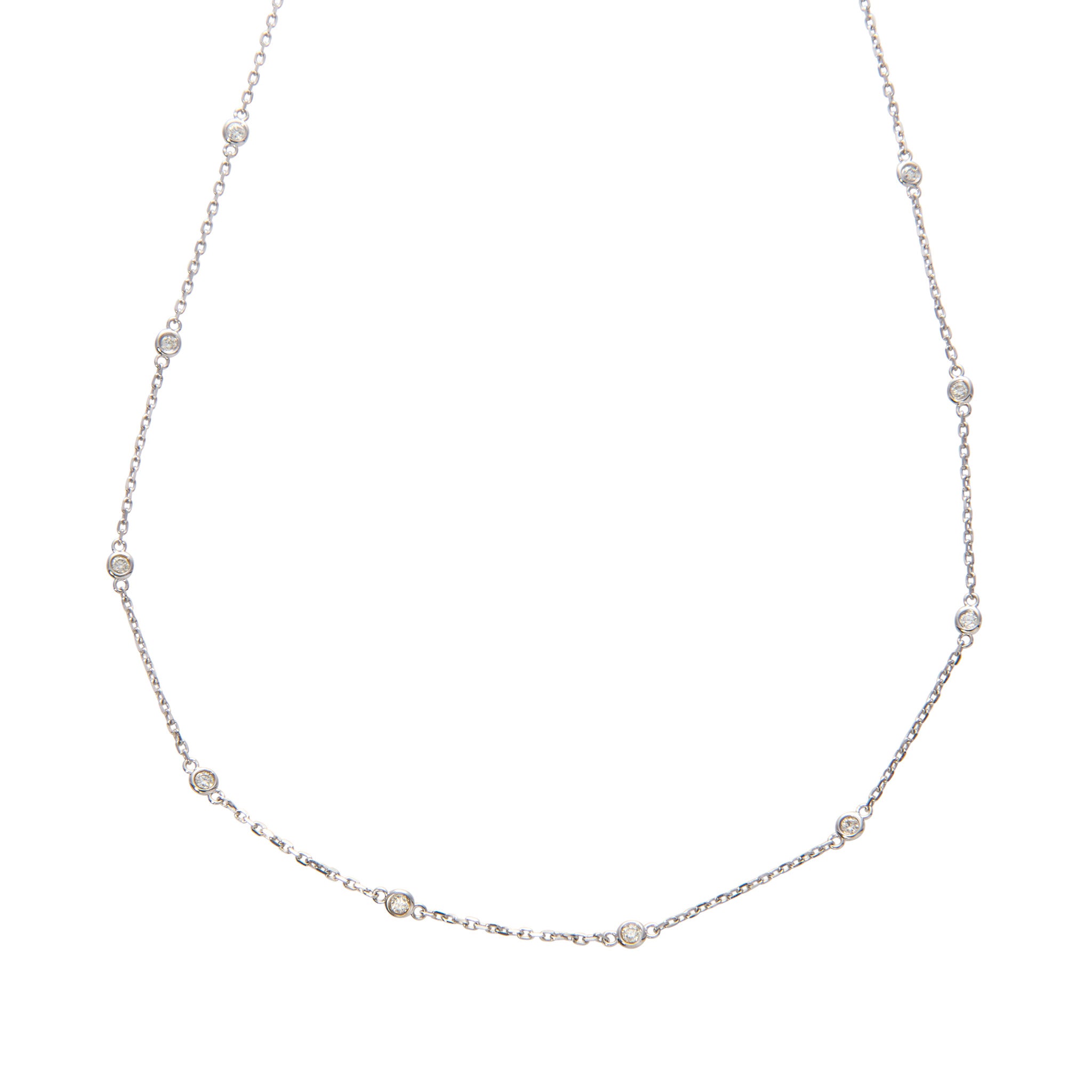 .50ct Diamond by the Yard 14 Station 14K White Gold Necklace