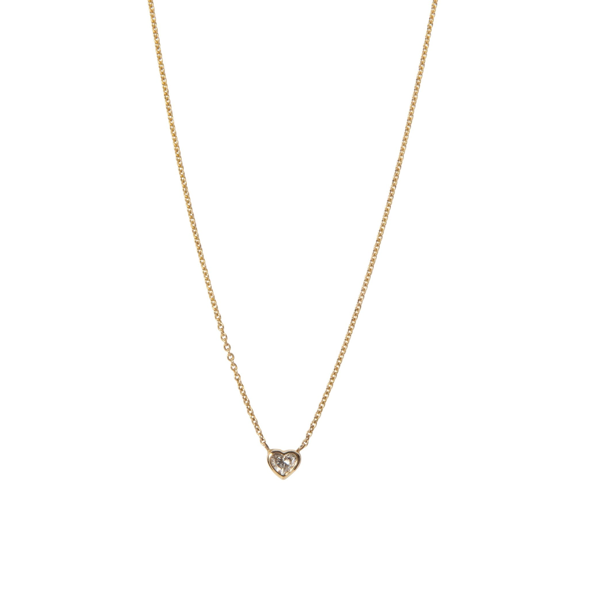 Diamond 14K Yellow Gold Heart Necklace