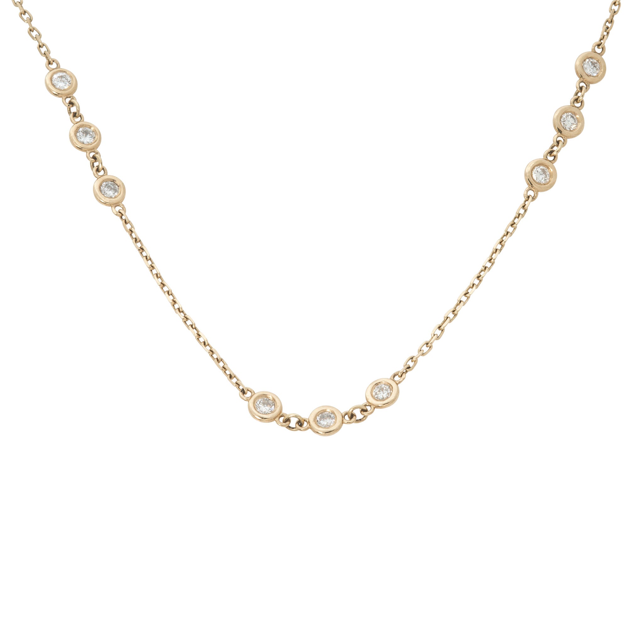 Estate 2ctw Diamonds-by-the-Yard 14K Gold Necklace 24"