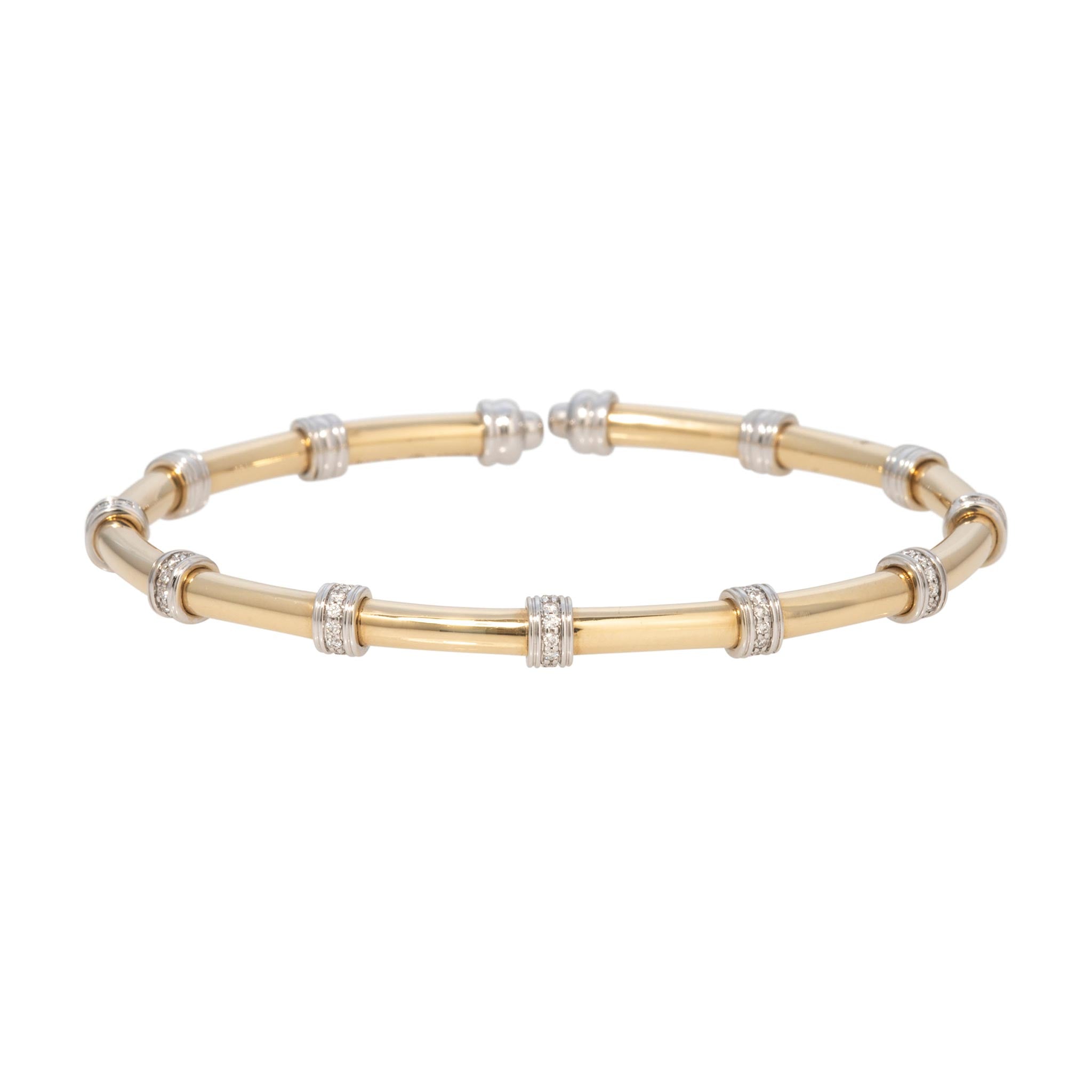 27ctw Diamond 14K Gold Two-Tone Memory Cuff