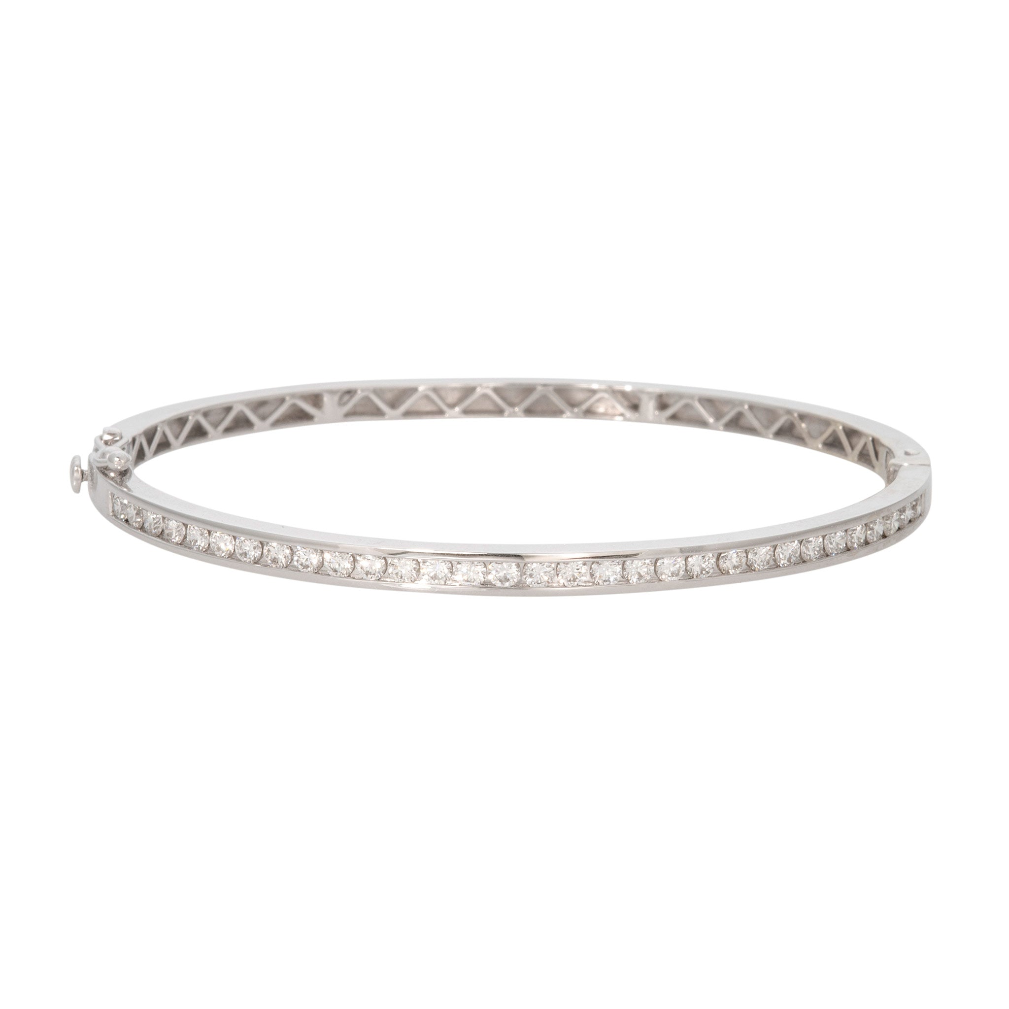 1.3ctw Diamond Channel Set 14K White Gold Bangle