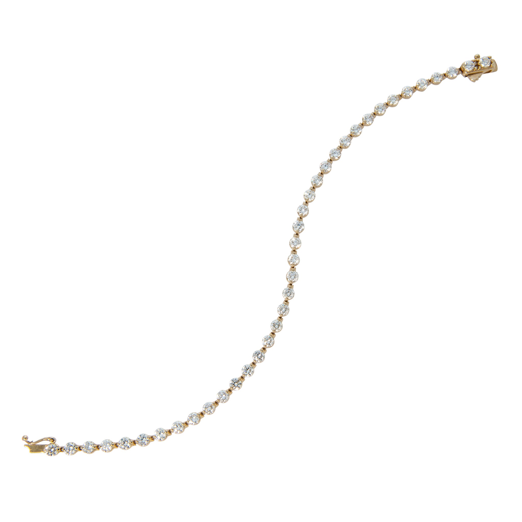 5ctw Diamond 2-Prong 14K Yellow Gold Tennis Bracelet