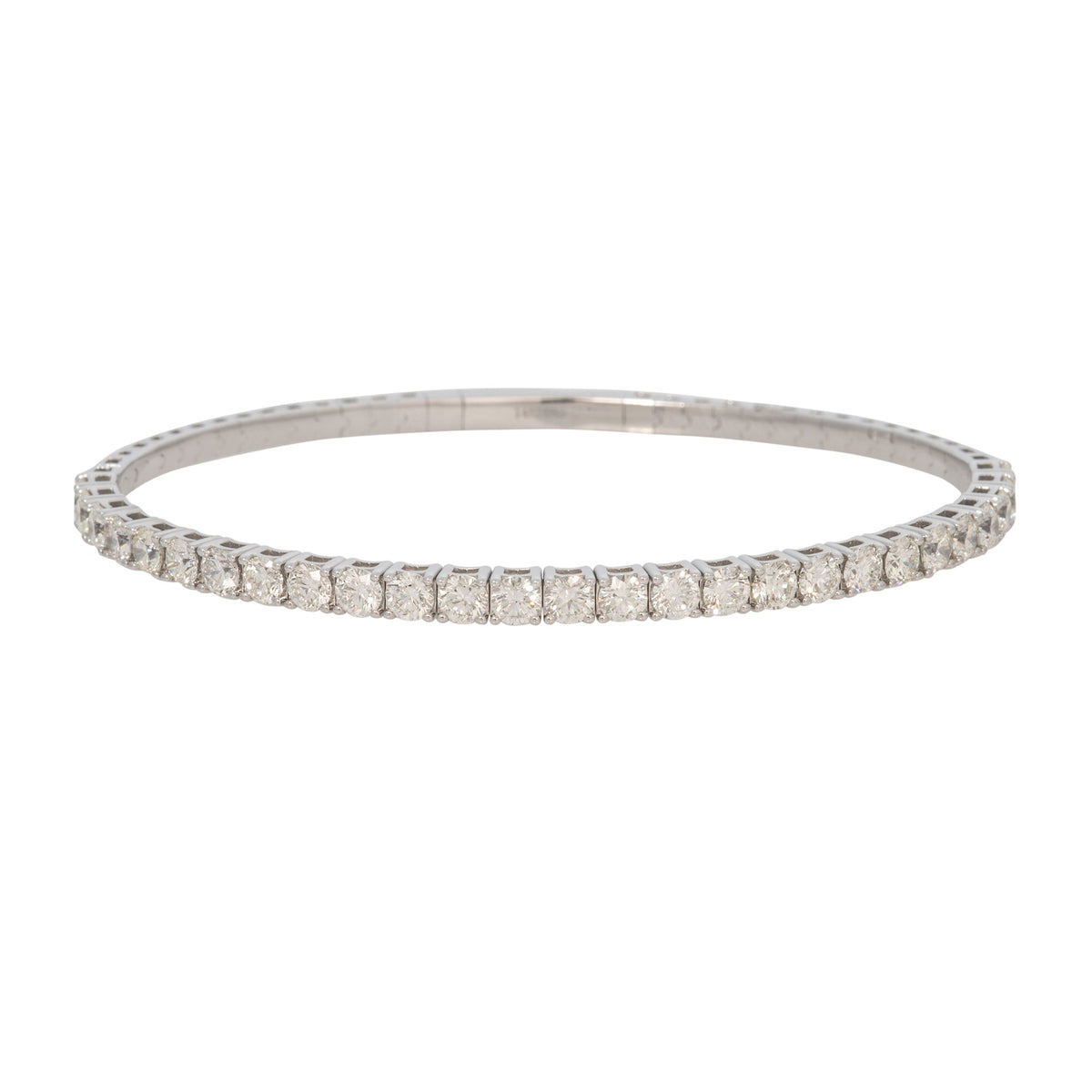 4ctw Diamond 14K White Gold Flexible Tennis Bangle
