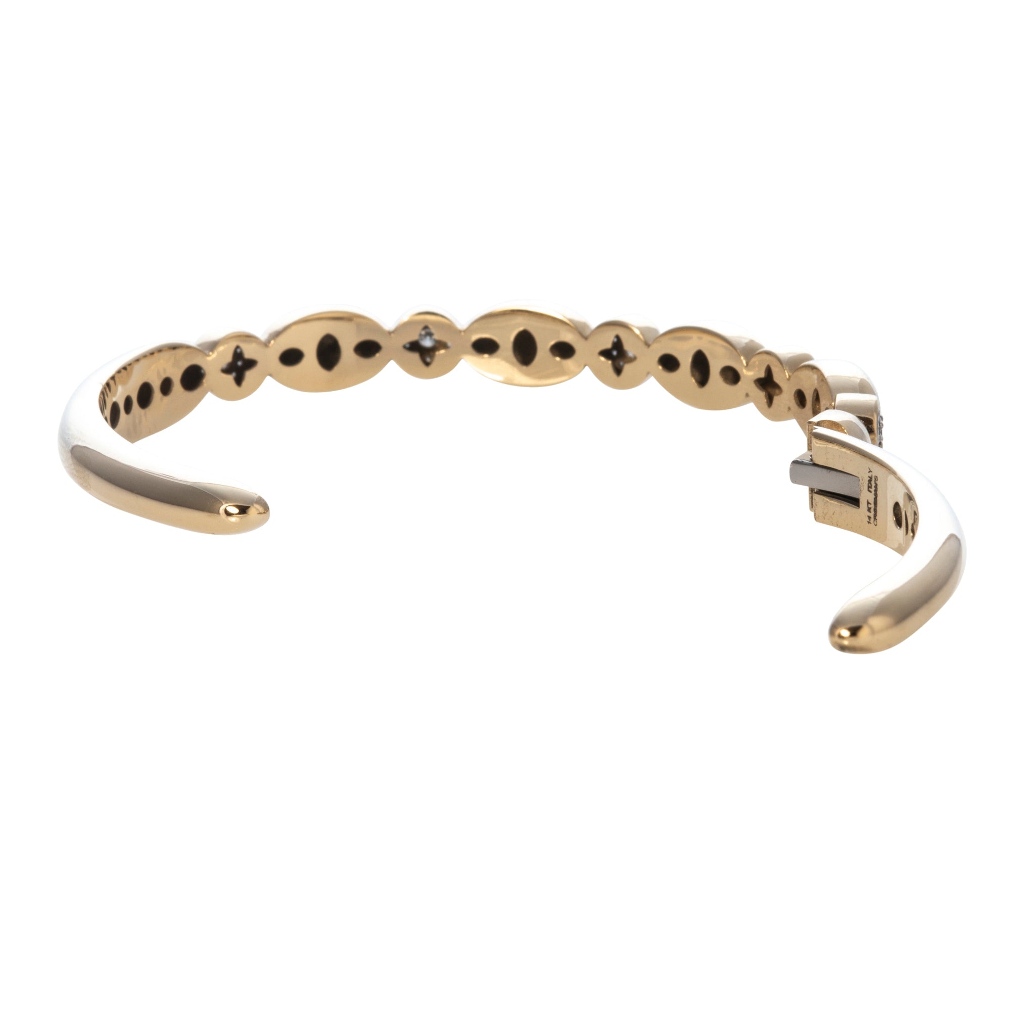 The Mary Pavé Diamond Station Polished Oval Cuff