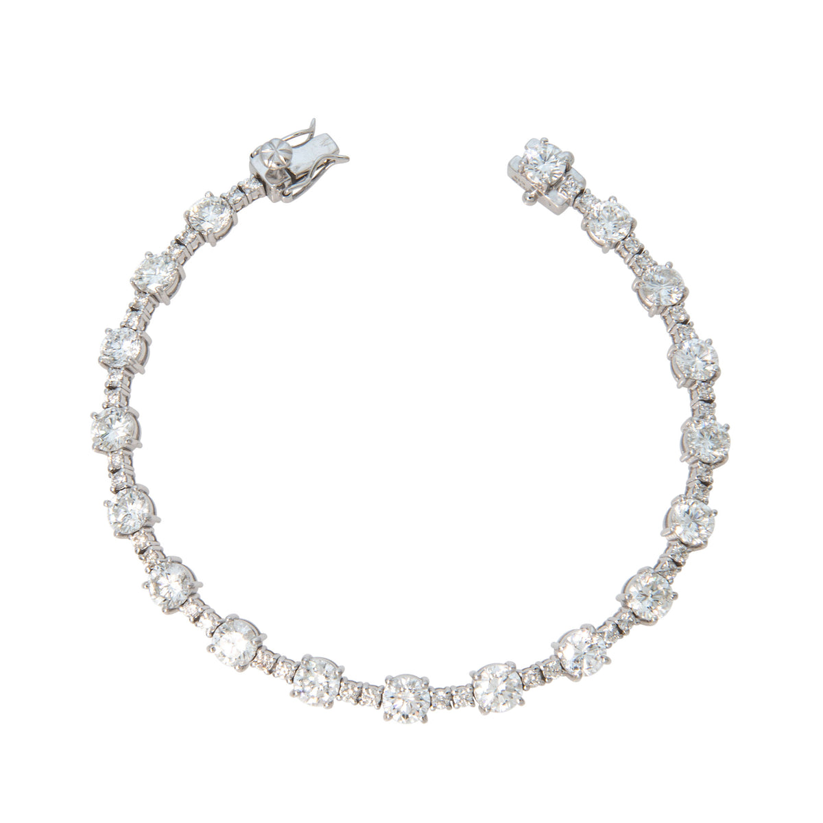 Estate 9.9ctw Diamond 18K White Gold Tennis Bracelet