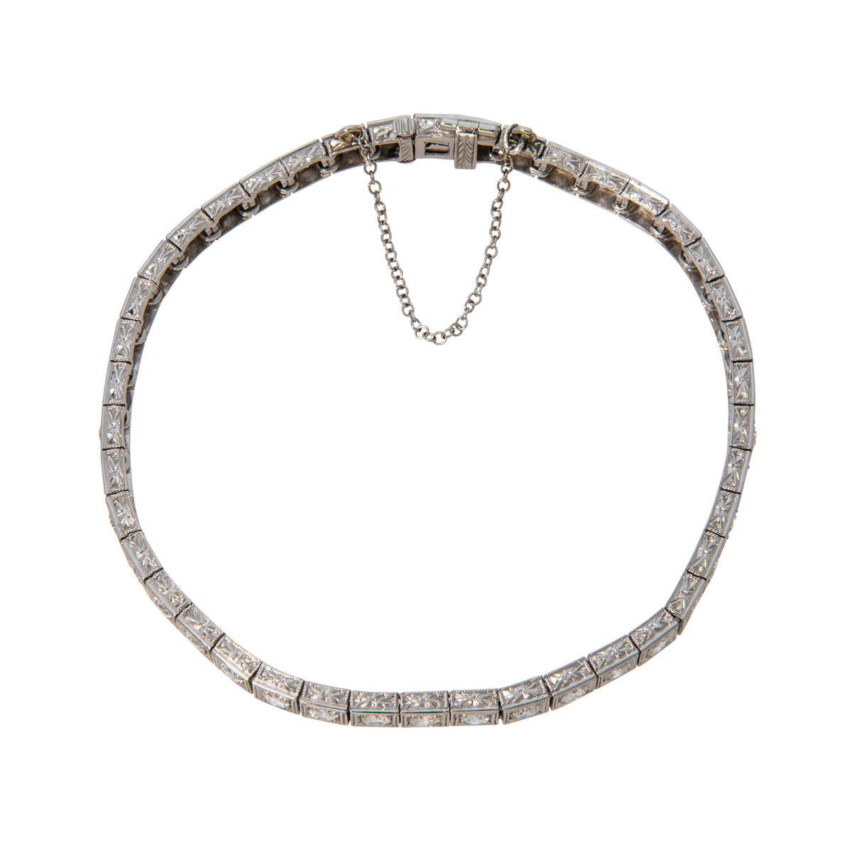 Art Deco Style 2.6ctw Diamond Platinum Tennis Bracelet