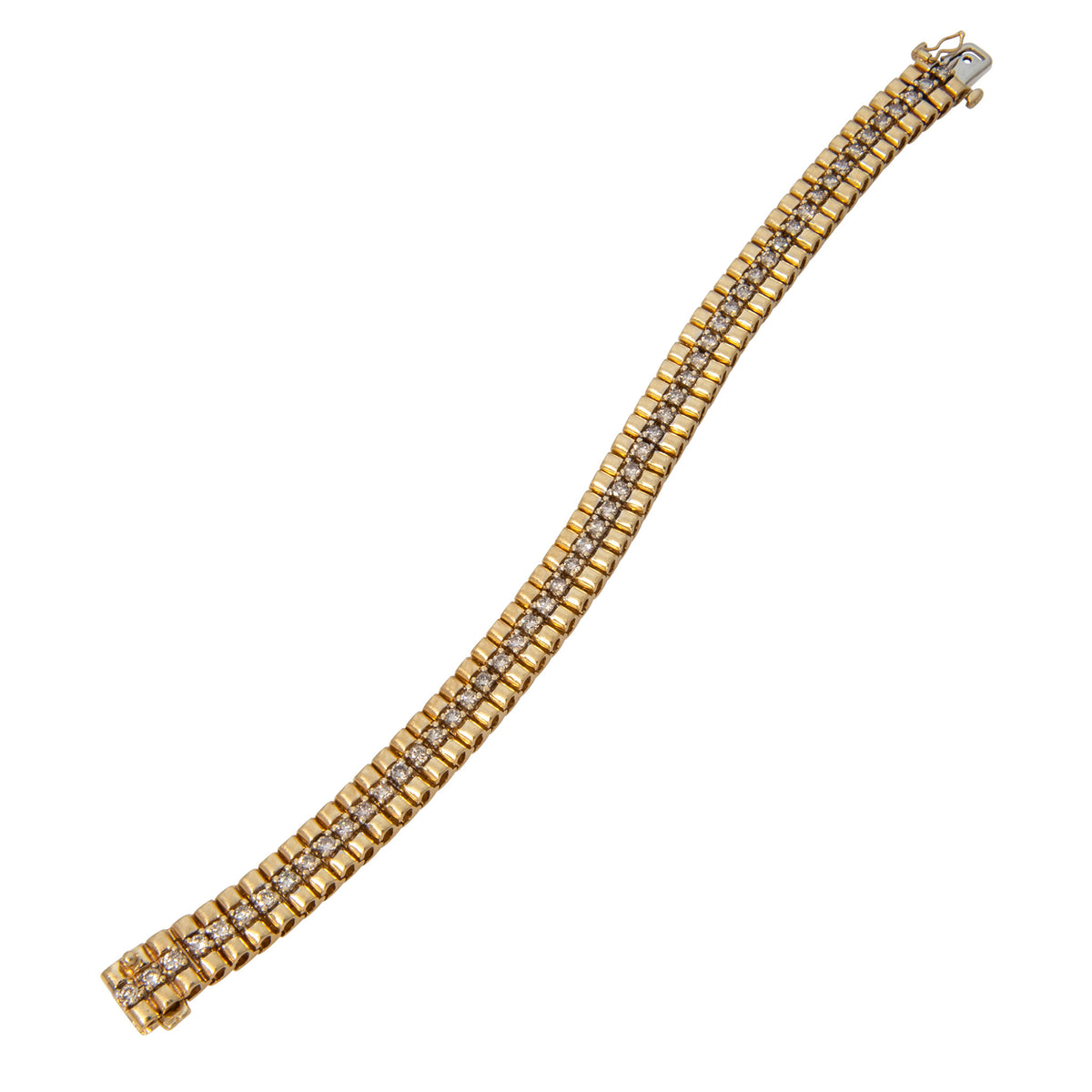 Vintage 2.20ctw Diamond 14K Yellow Gold Tennis Bracelet