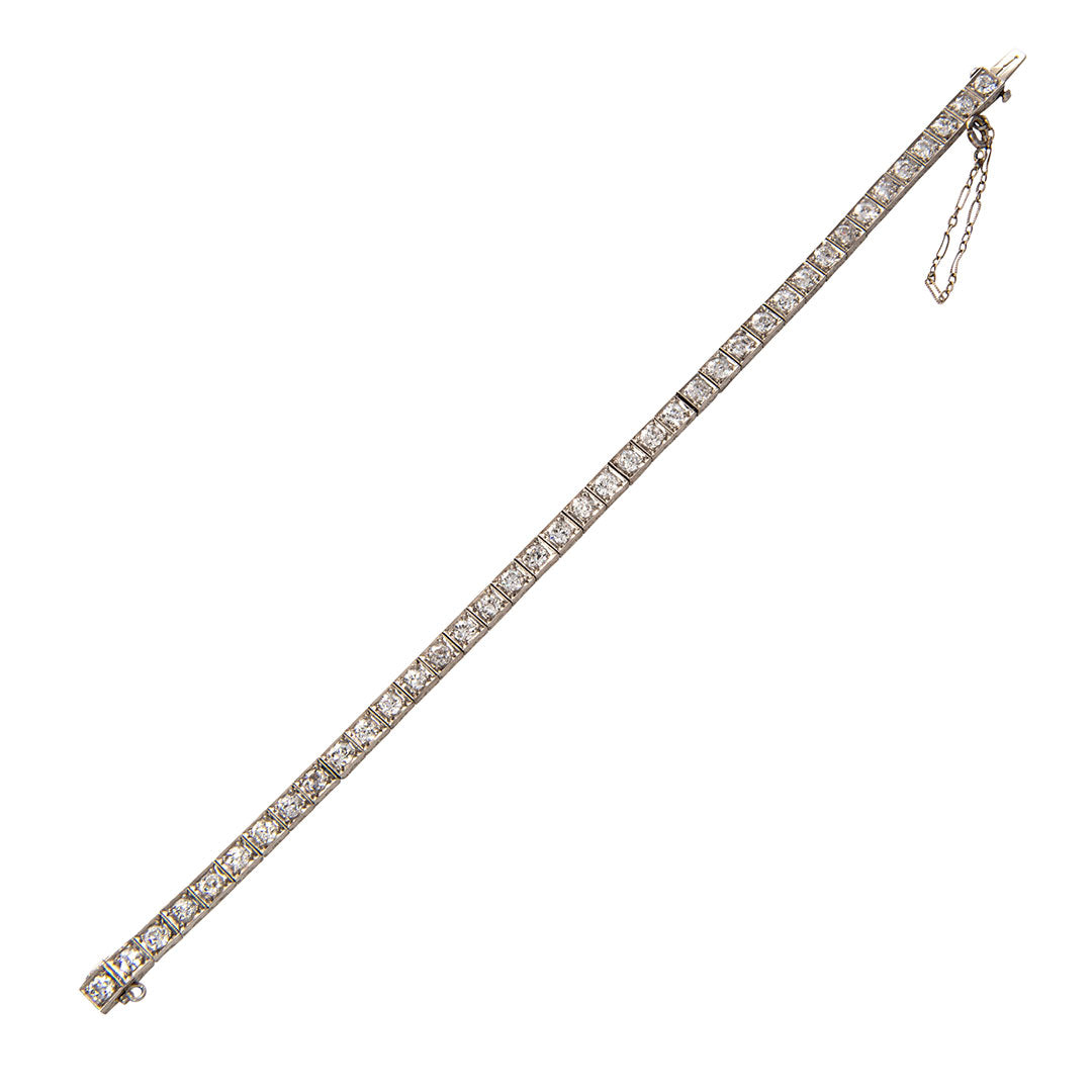 Art Deco 4.68ct Diamond Platinum Line Bracelet
