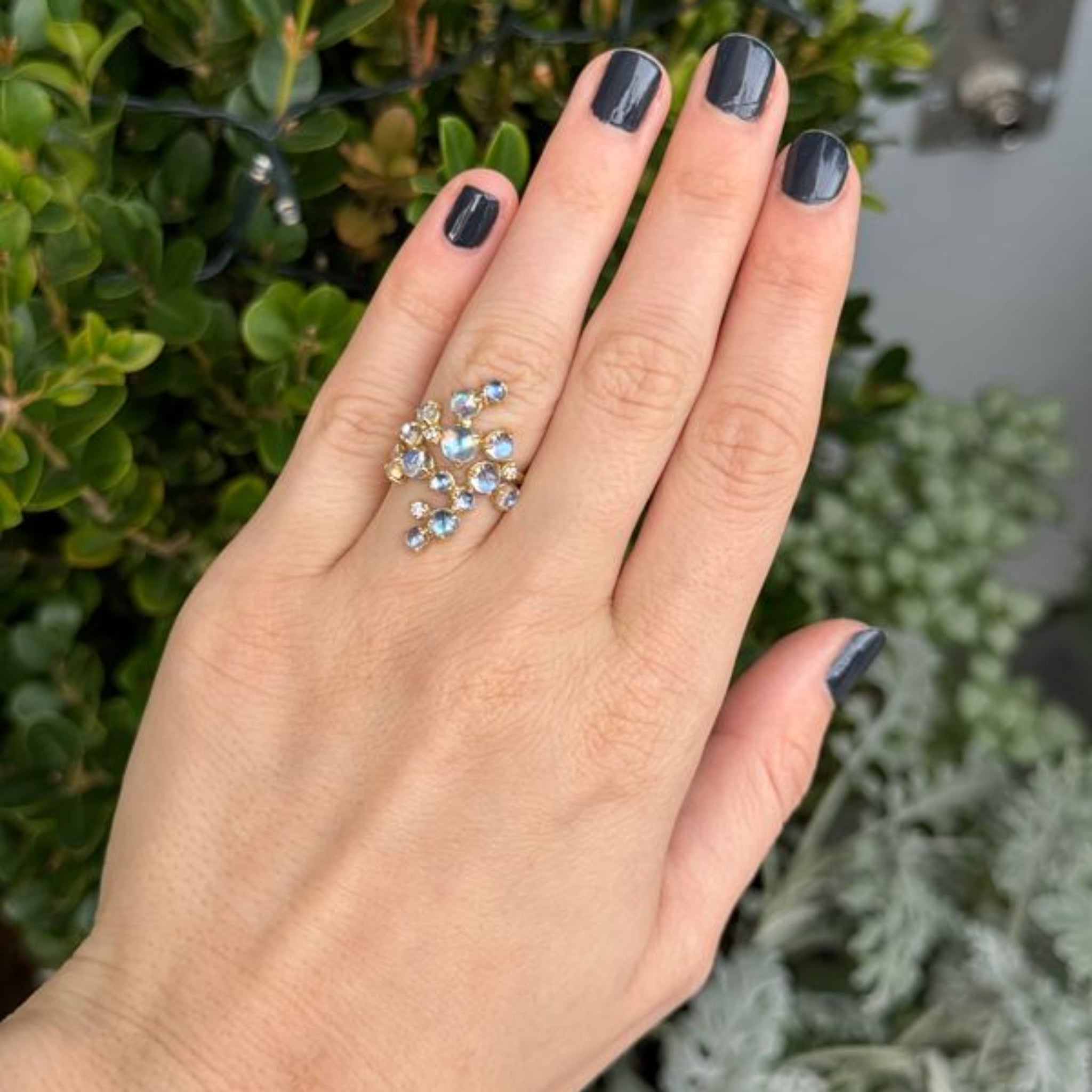 Paul Morelli Moonstone & Diamond Bubble Cluster Ring