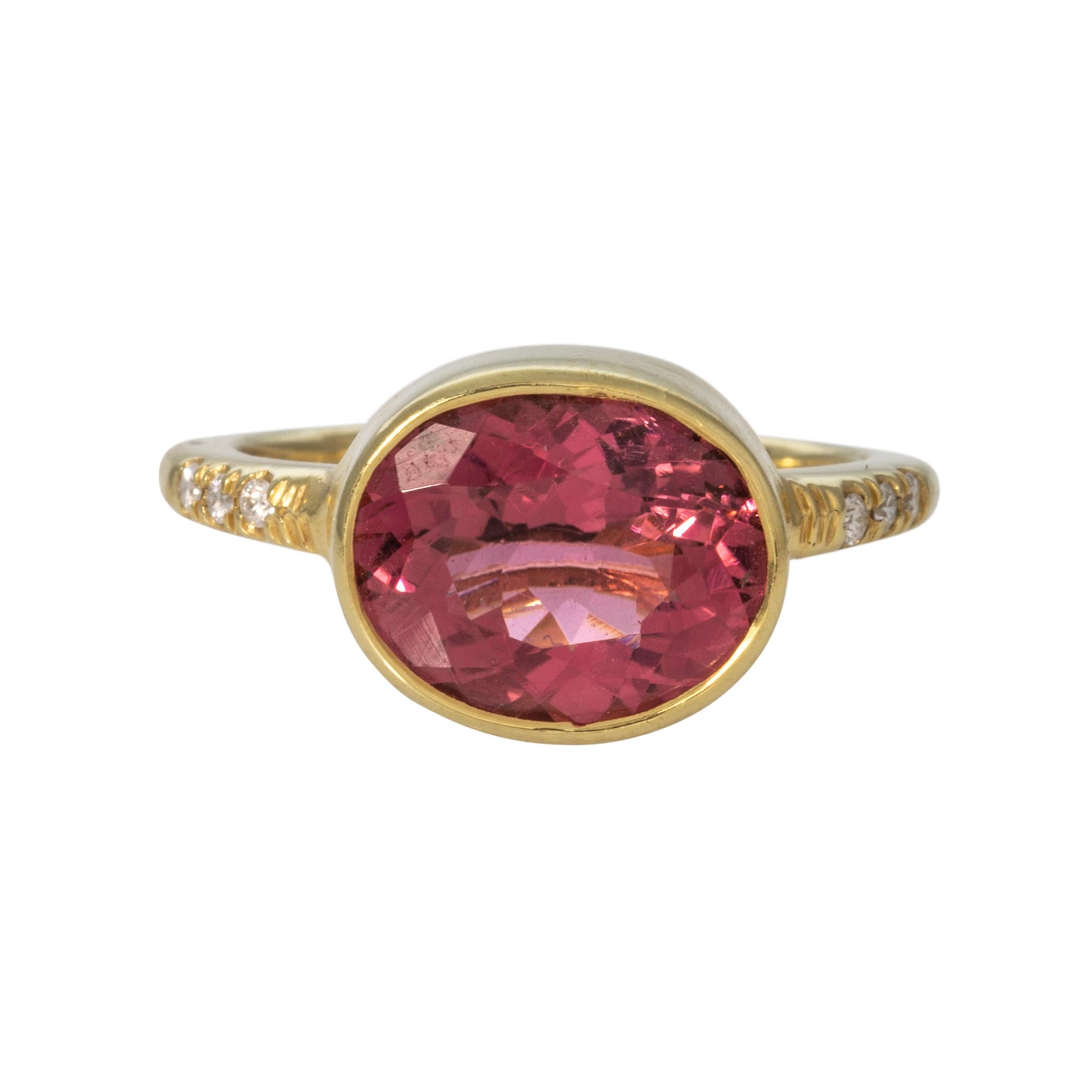 Mazza Oval Pink Tourmaline & Diamond 14K Gold Ring