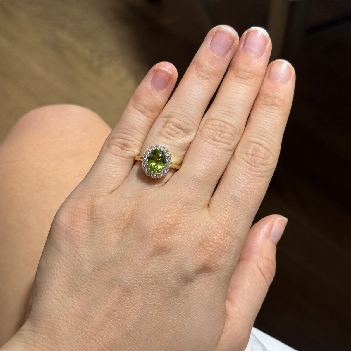 Diadème De Mariée En Or Jaune 14K Avec Péridot Et Diamants – Réglable – Neuf Avec étiquettes