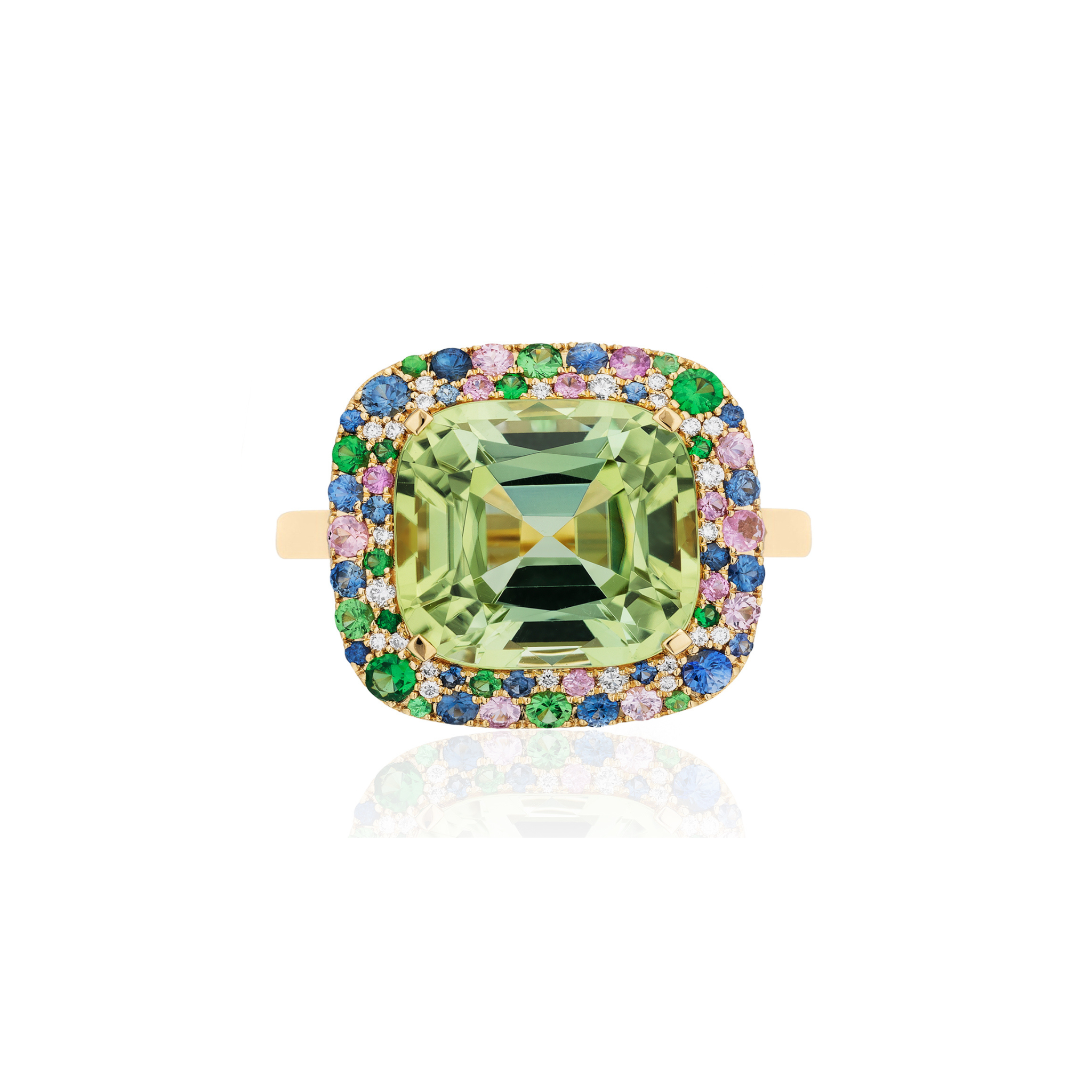 Goshwara Tourmaline & Sapphie & Diamond 18K Gold Ring