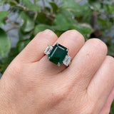 5.27ct Emerald & Diamond Three Stone Platinum Ring