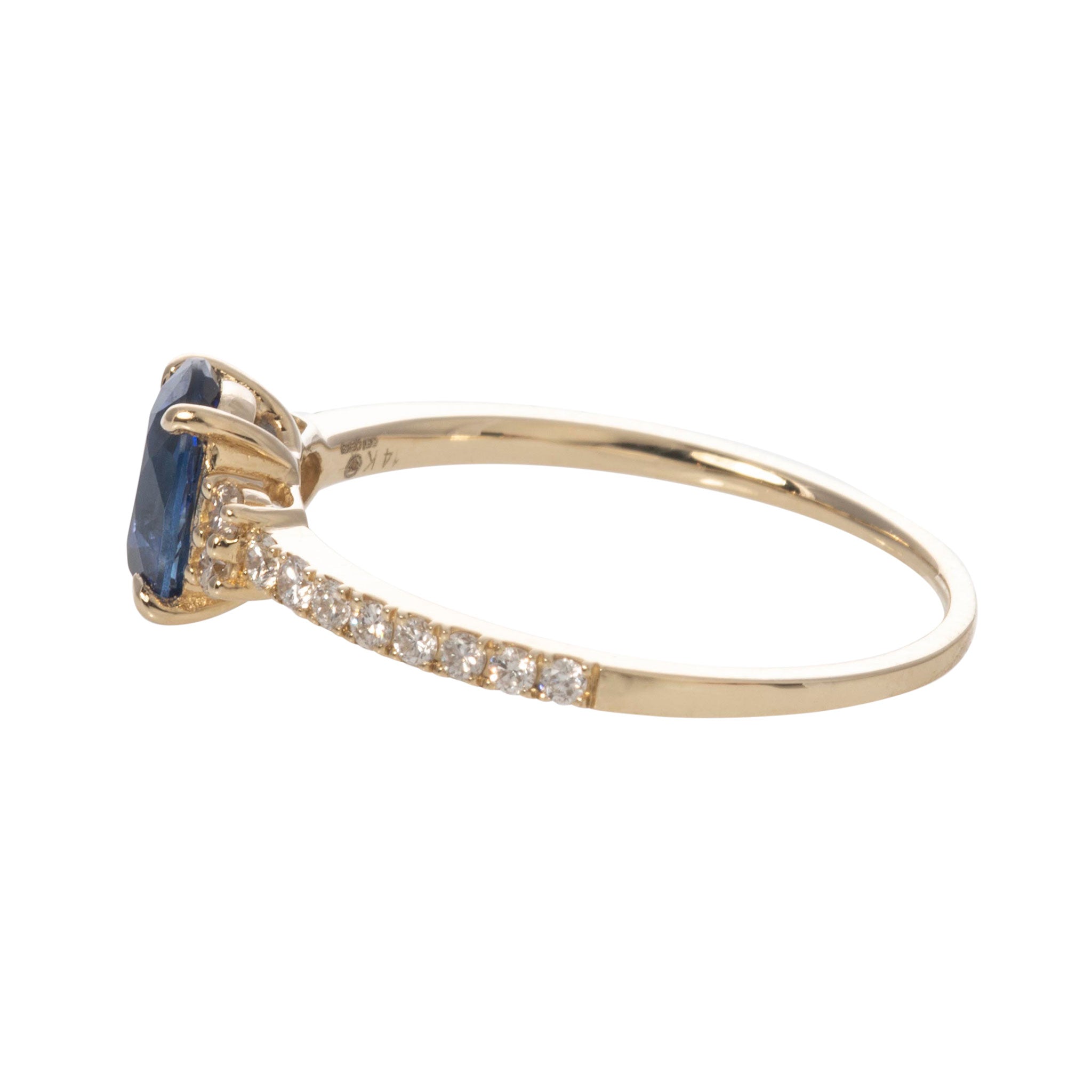 Oval Sapphire & Diamond 14K Yellow Gold Ring