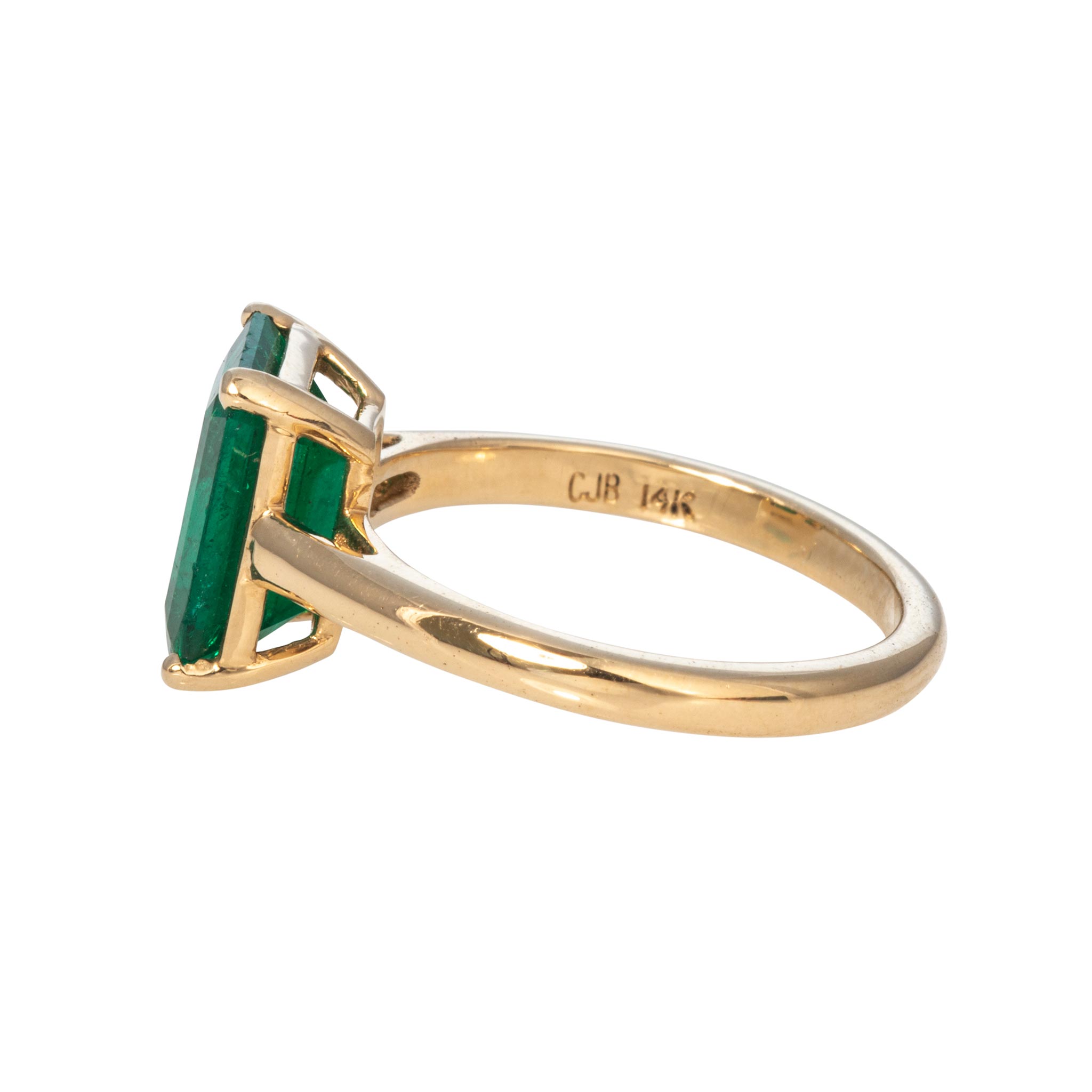 2.53ct Colombian Emerald-Cut Emerald 14K Yellow Gold Ring