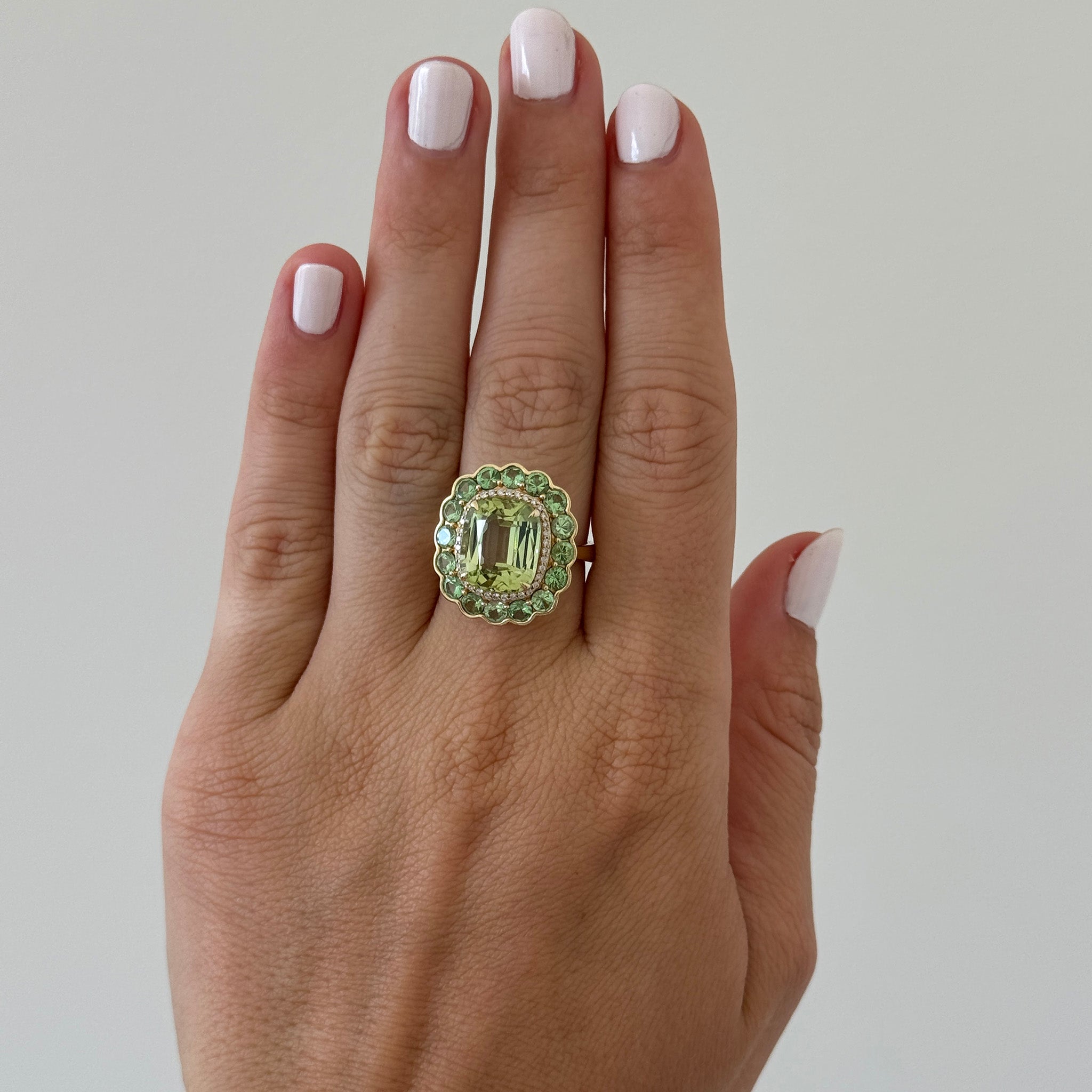 Goshwara Tourmaline, Tsavorite & Diamond 18K Gold Ring