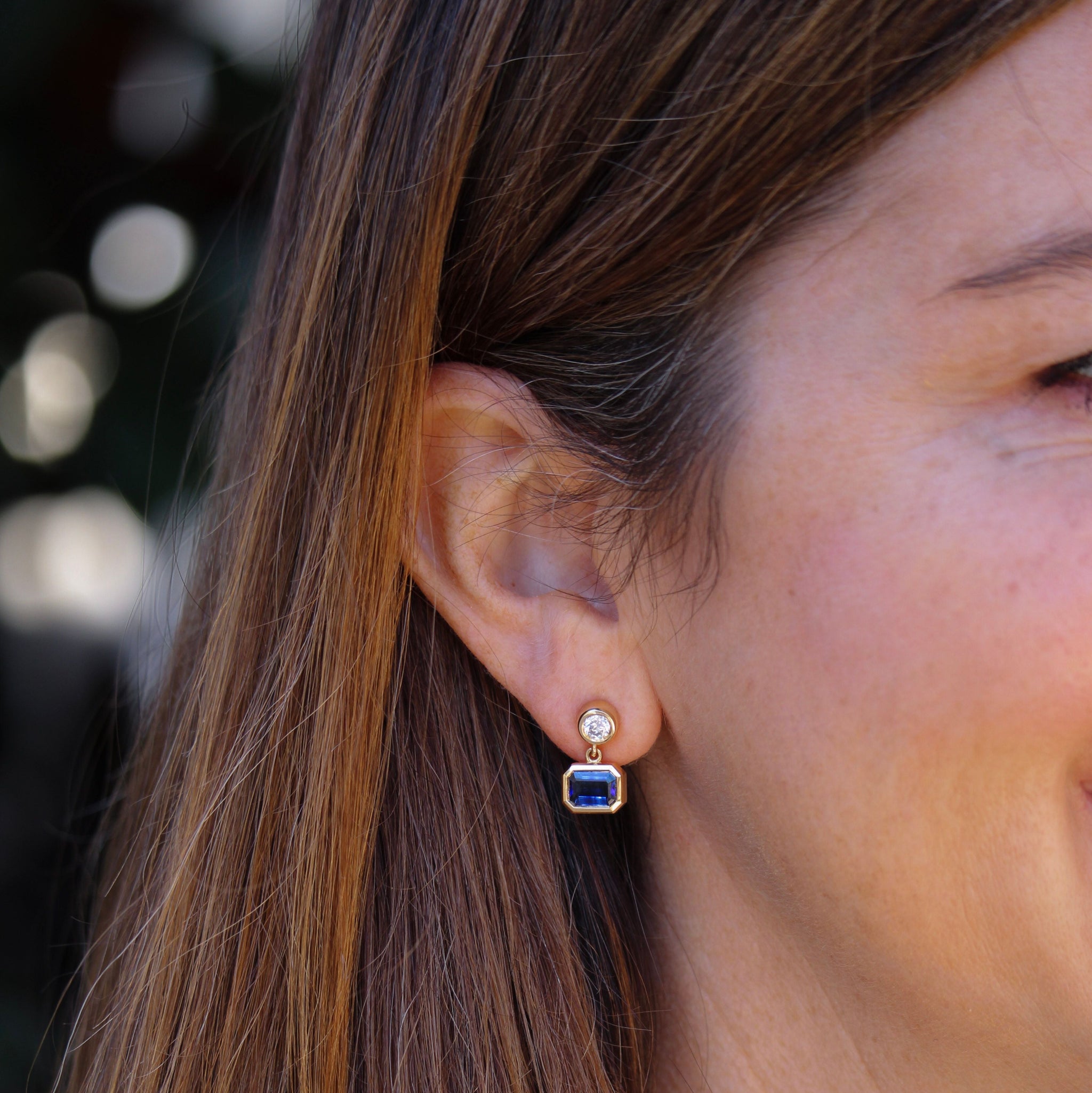 Single Stone Teddi Double Drop Earrings