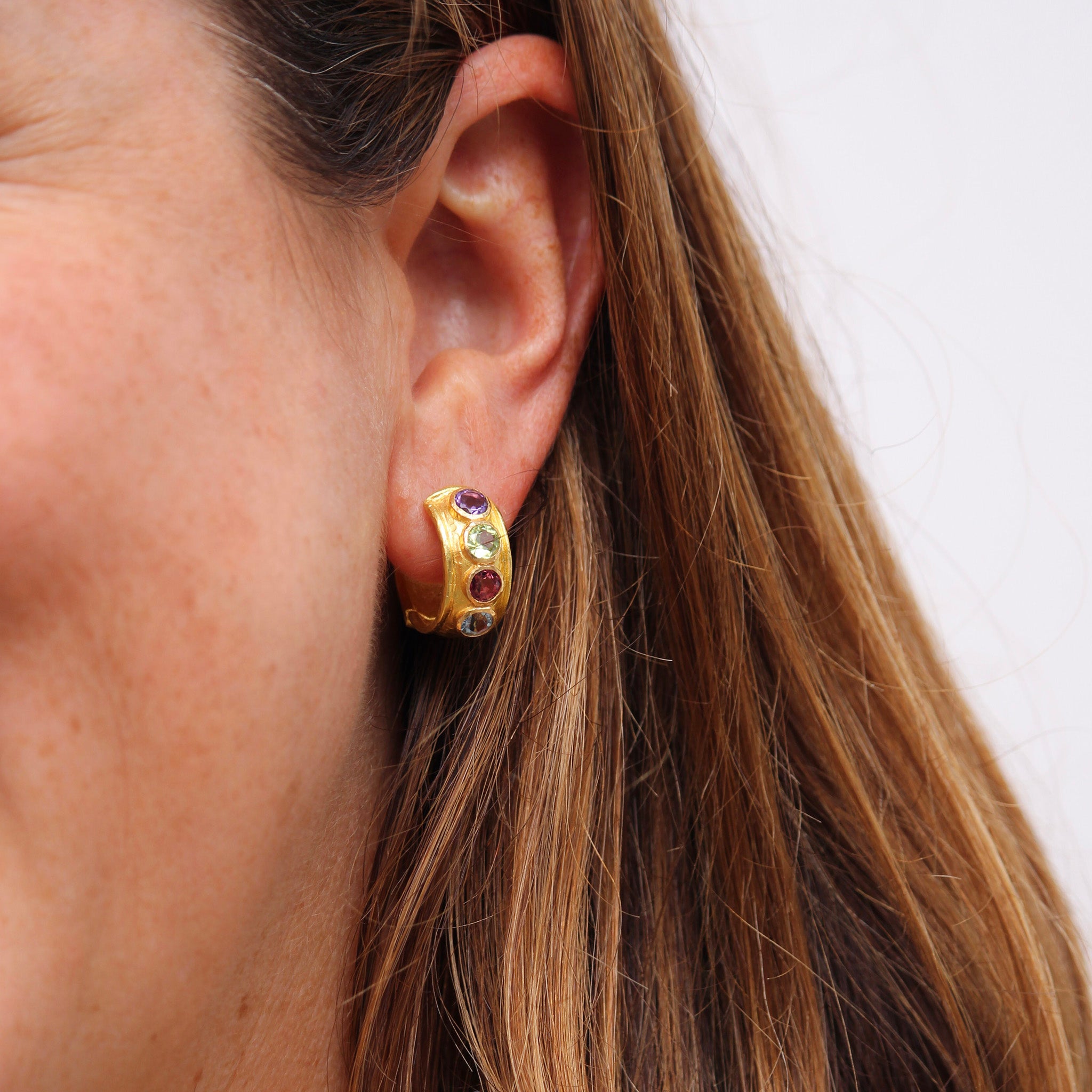 Elizabeth Locke 'Tutti Frutti' Wide Hoop Earrings