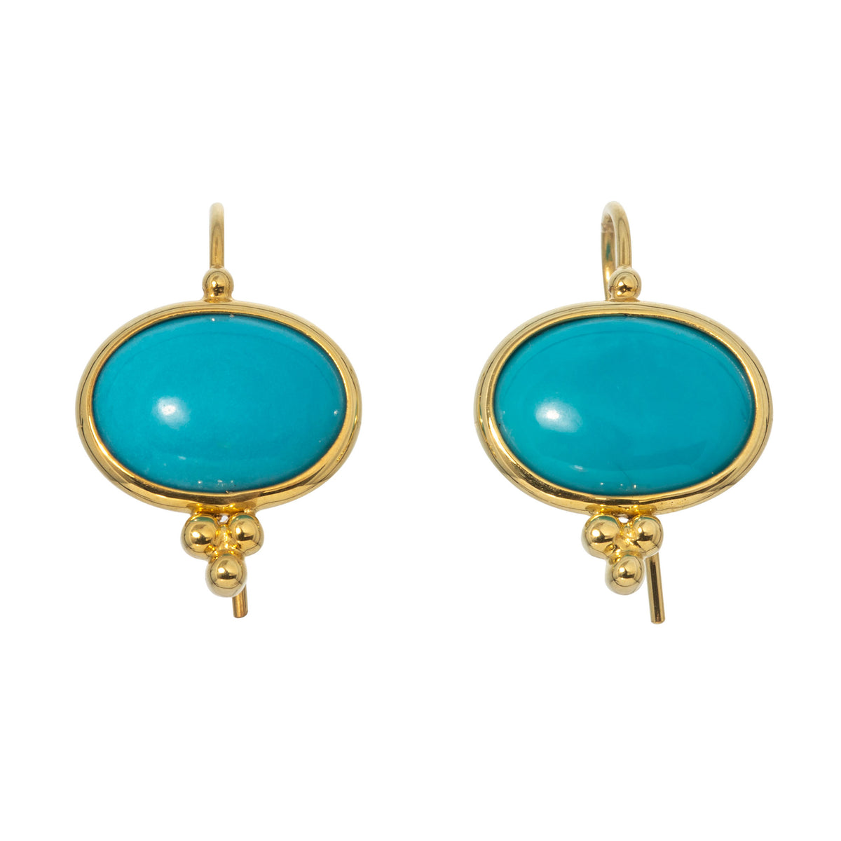 Mazza Turquoise 14K Yellow Gold Capri Earrings