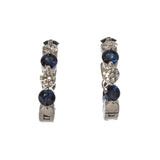 1.20ct Sapphire & Diamond 14K White Gold Hoop Earrings