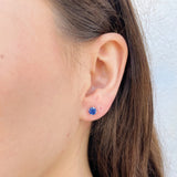 1.20ct Blue Sapphire 14K White Gold Stud Earrings