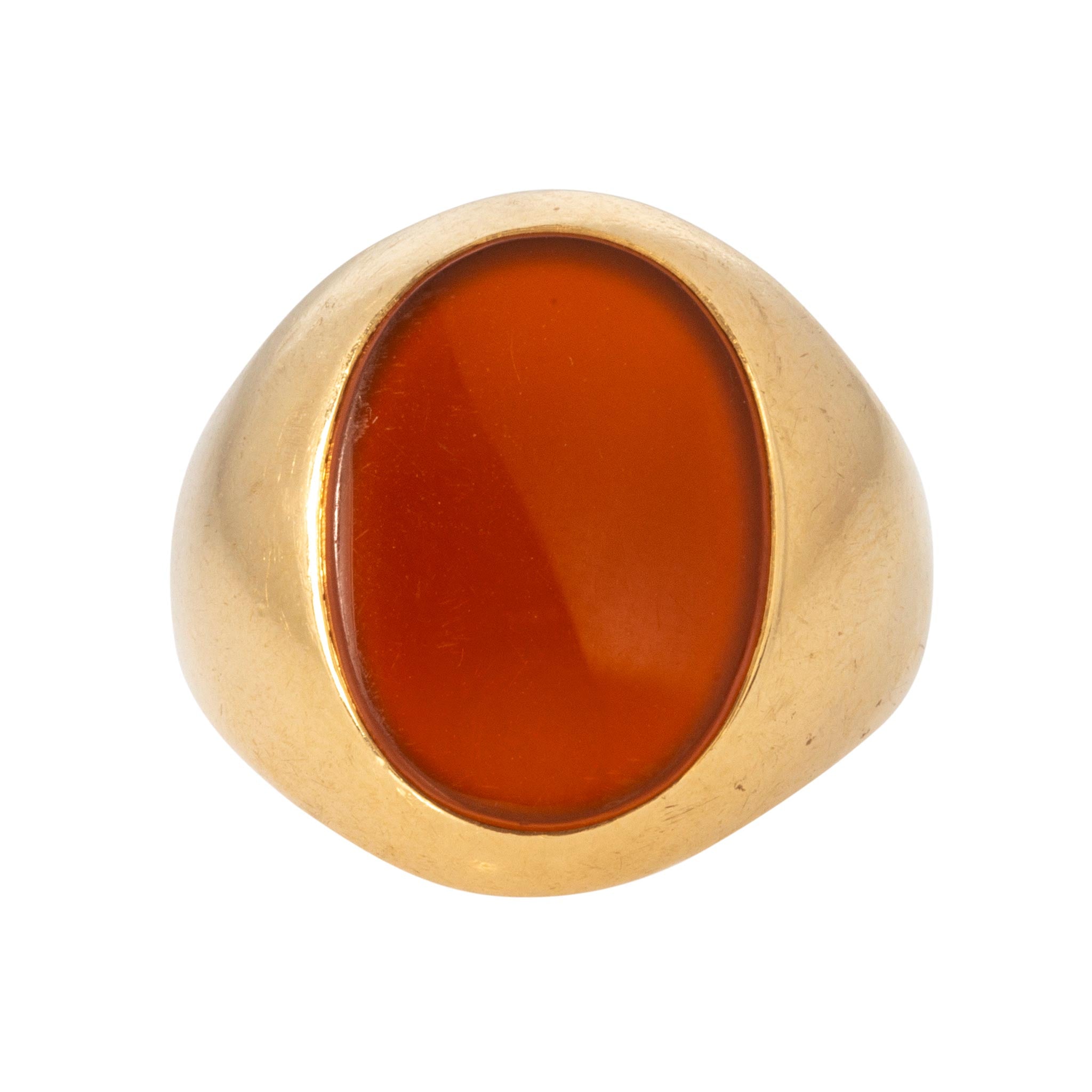 Vintage Carnelian 14K Yellow Gold Oval Signet Ring