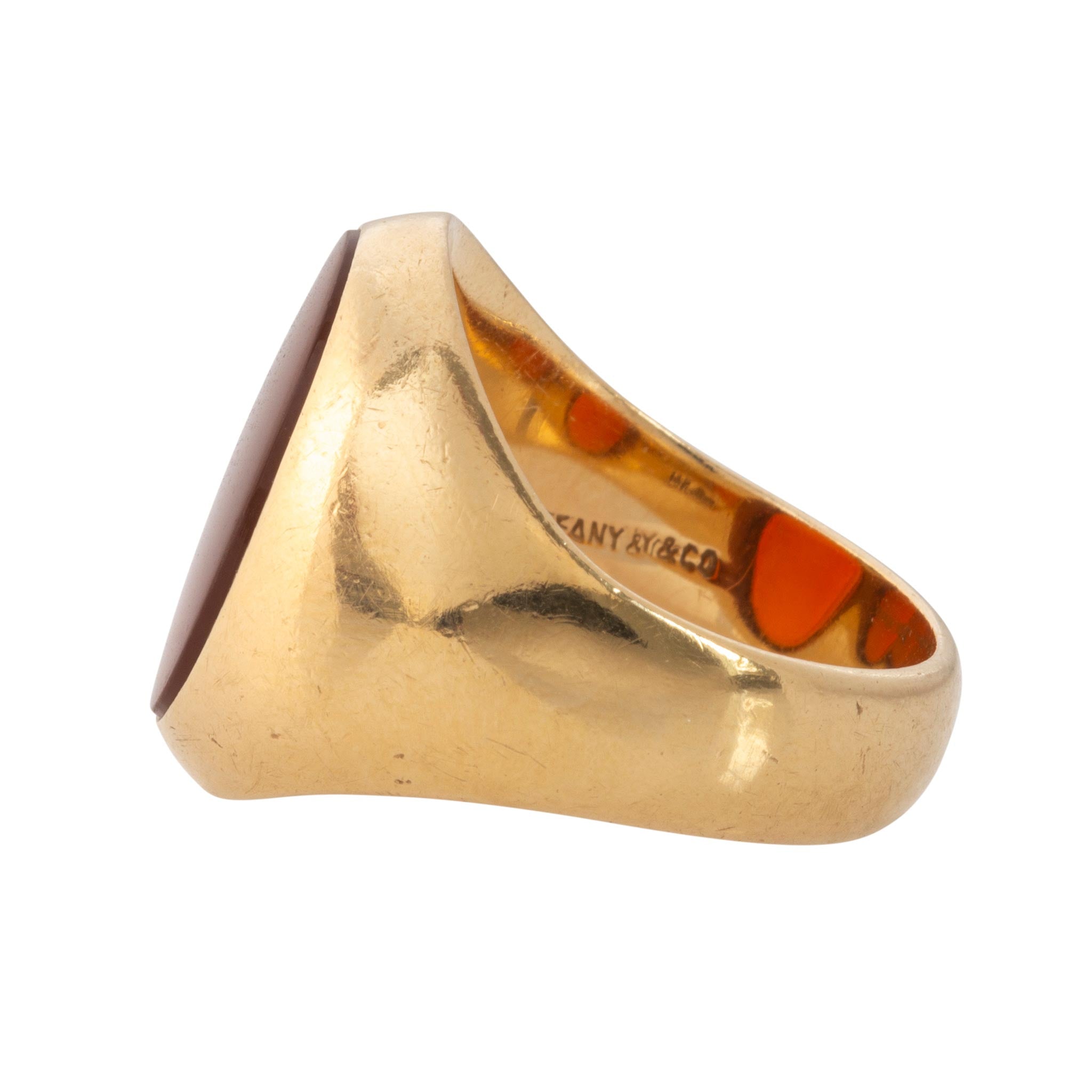 Vintage Carnelian 14K Yellow Gold Oval Signet Ring