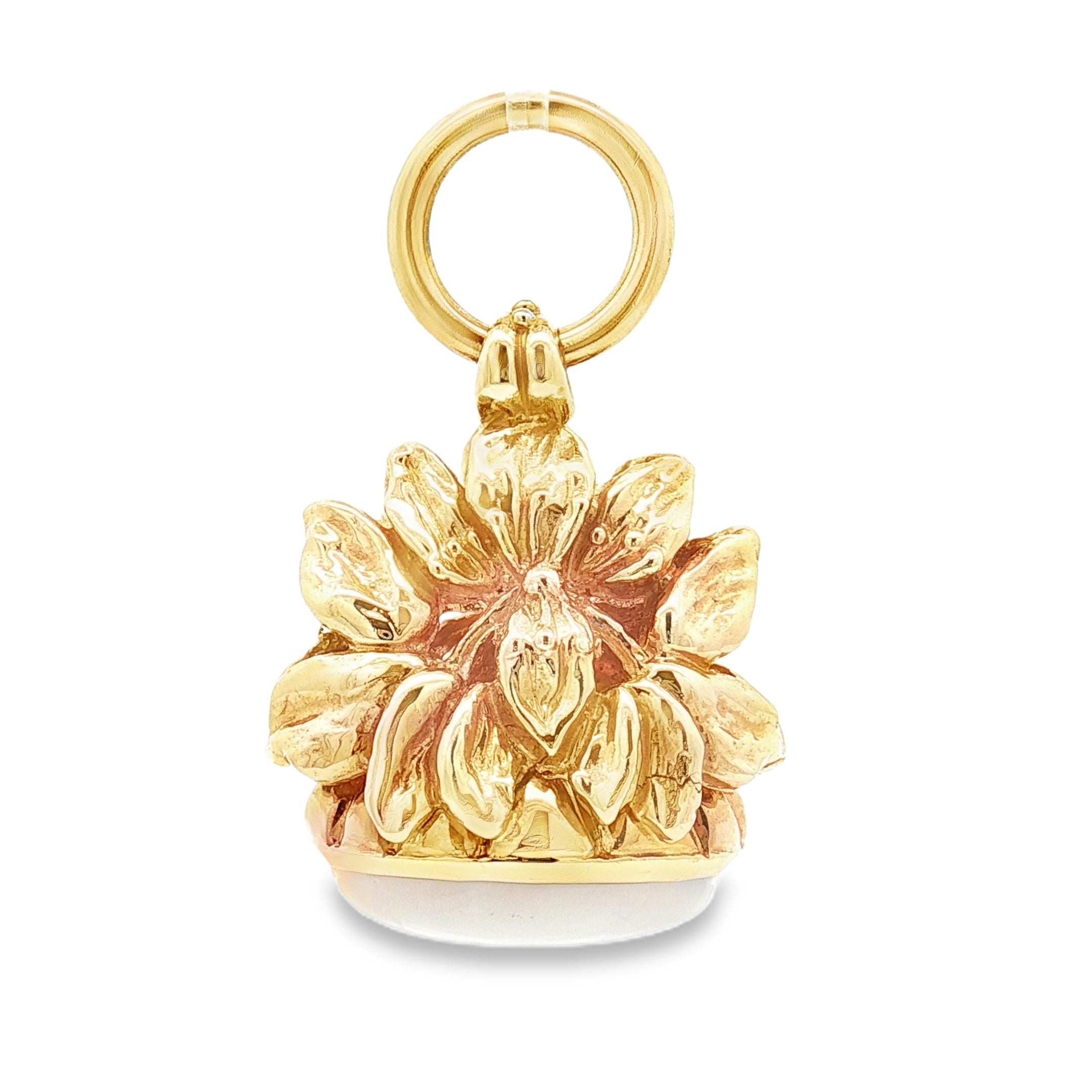 Dudley VanDyke Moonstone 14K Yellow Gold Magnolia Fob