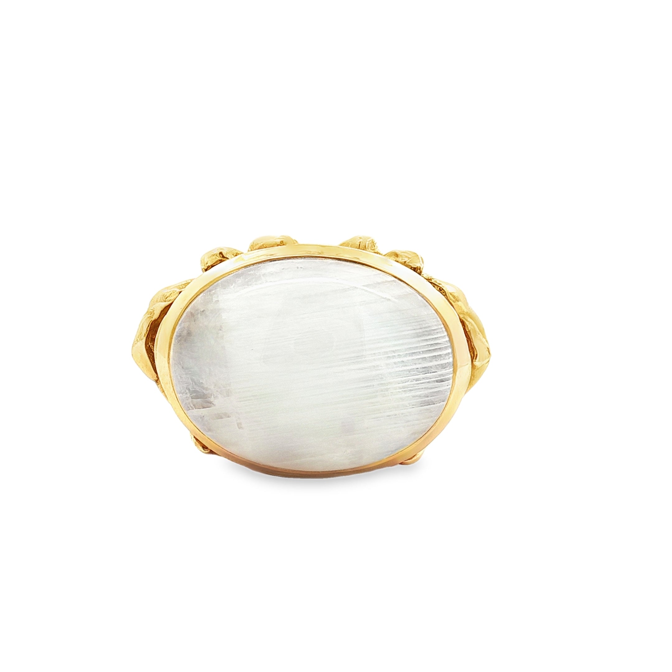 Dudley VanDyke Moonstone 14K Yellow Gold Magnolia Fob