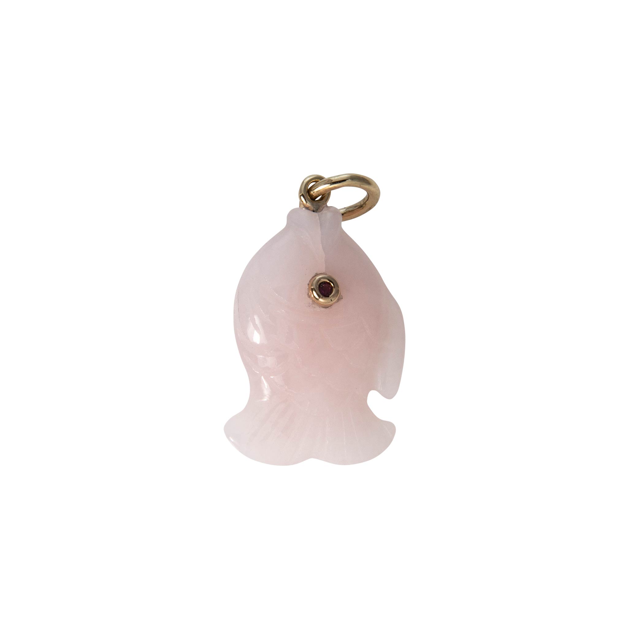 Mazza Pink Opal & Pink Sapphire 14K Gold Guppy Fish Pendant