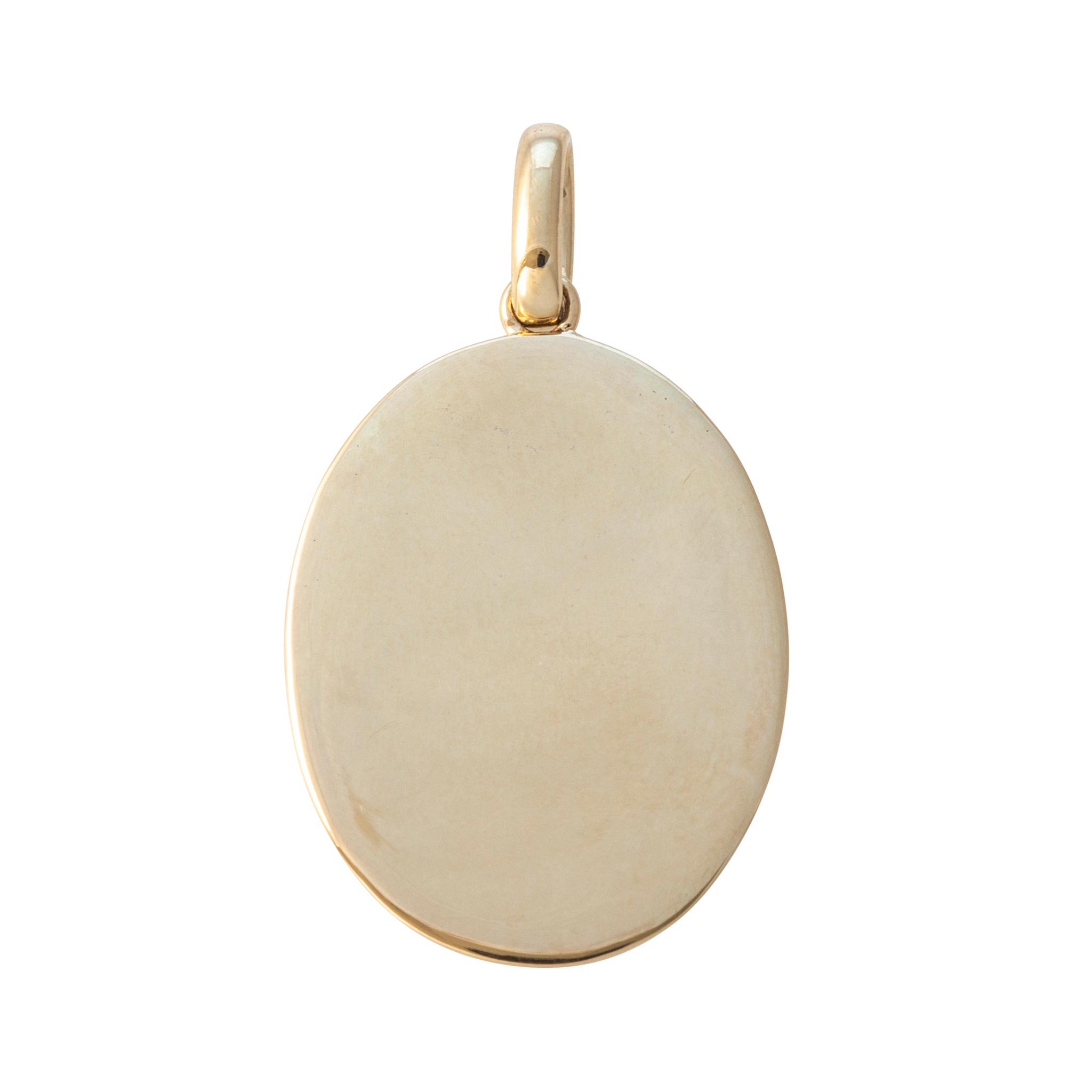 Sapphire & Diamond 14K Yellow Gold Oval Pendant