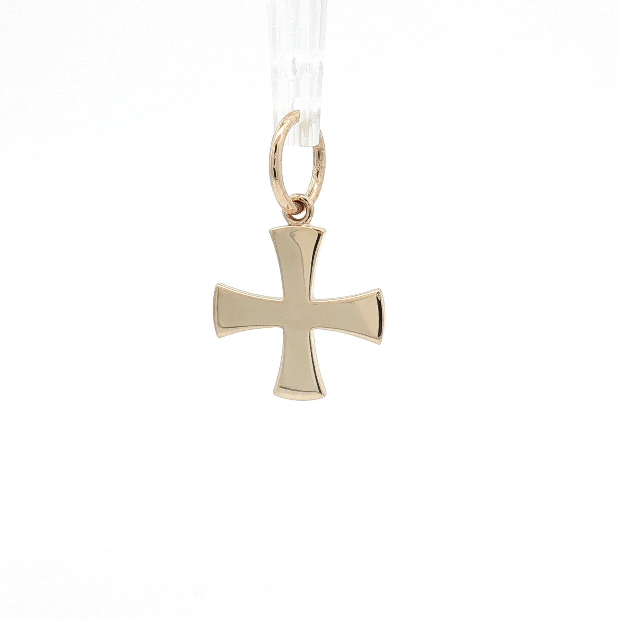 Aquamarine 14K Yellow Gold Birthstone Cross Pendant