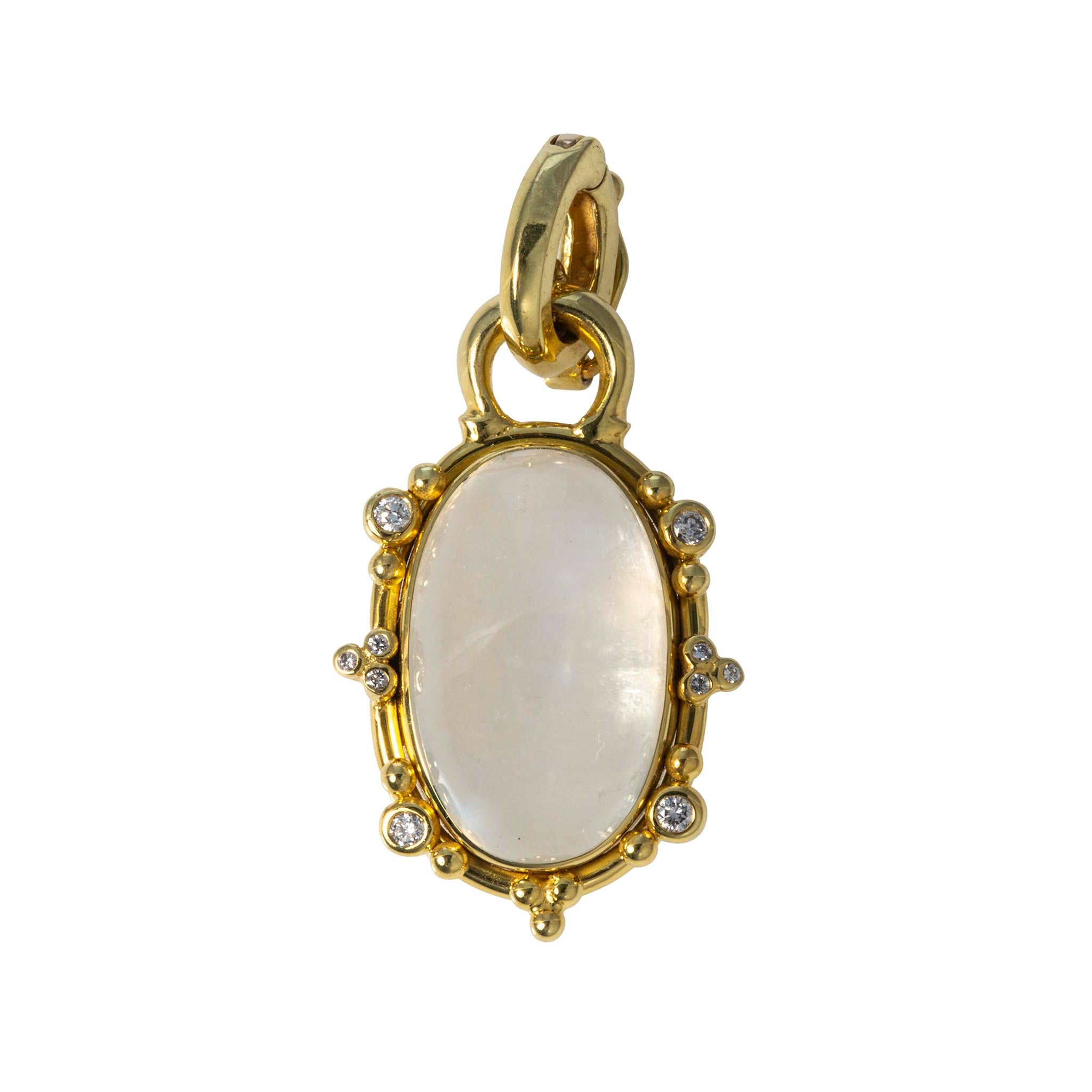Mazza Moonstone & Diamond 14K Yellow Gold Pendant