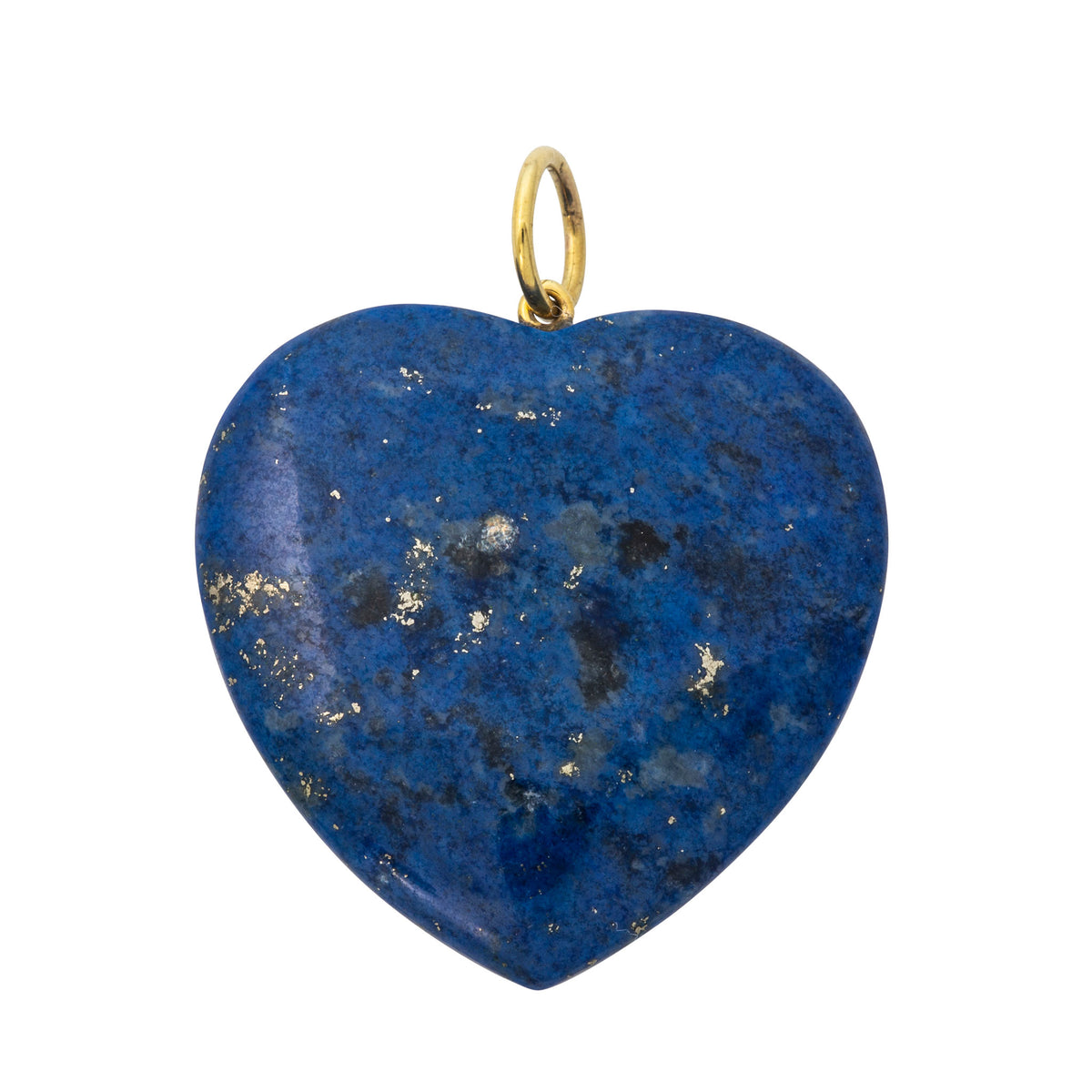 Mazza 30mm Lapis 14K Gold Heart Pendant
