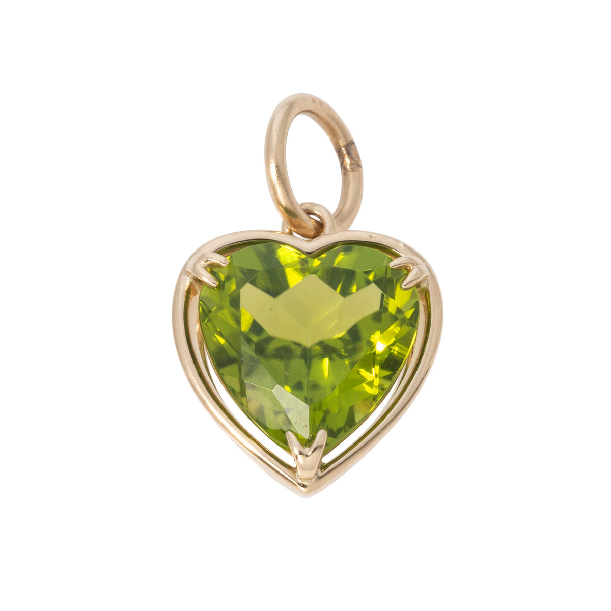 Peridot Heart 14K Gold River Pendant