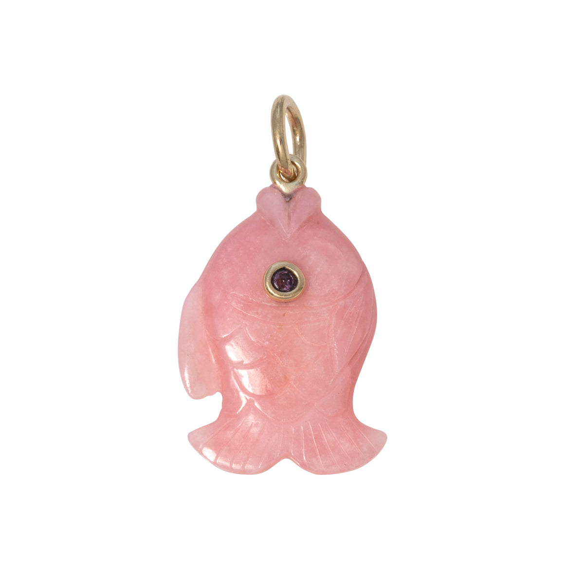Mazza Pink Opal & Pink Sapphire 14K Gold Guppy Fish Pendant