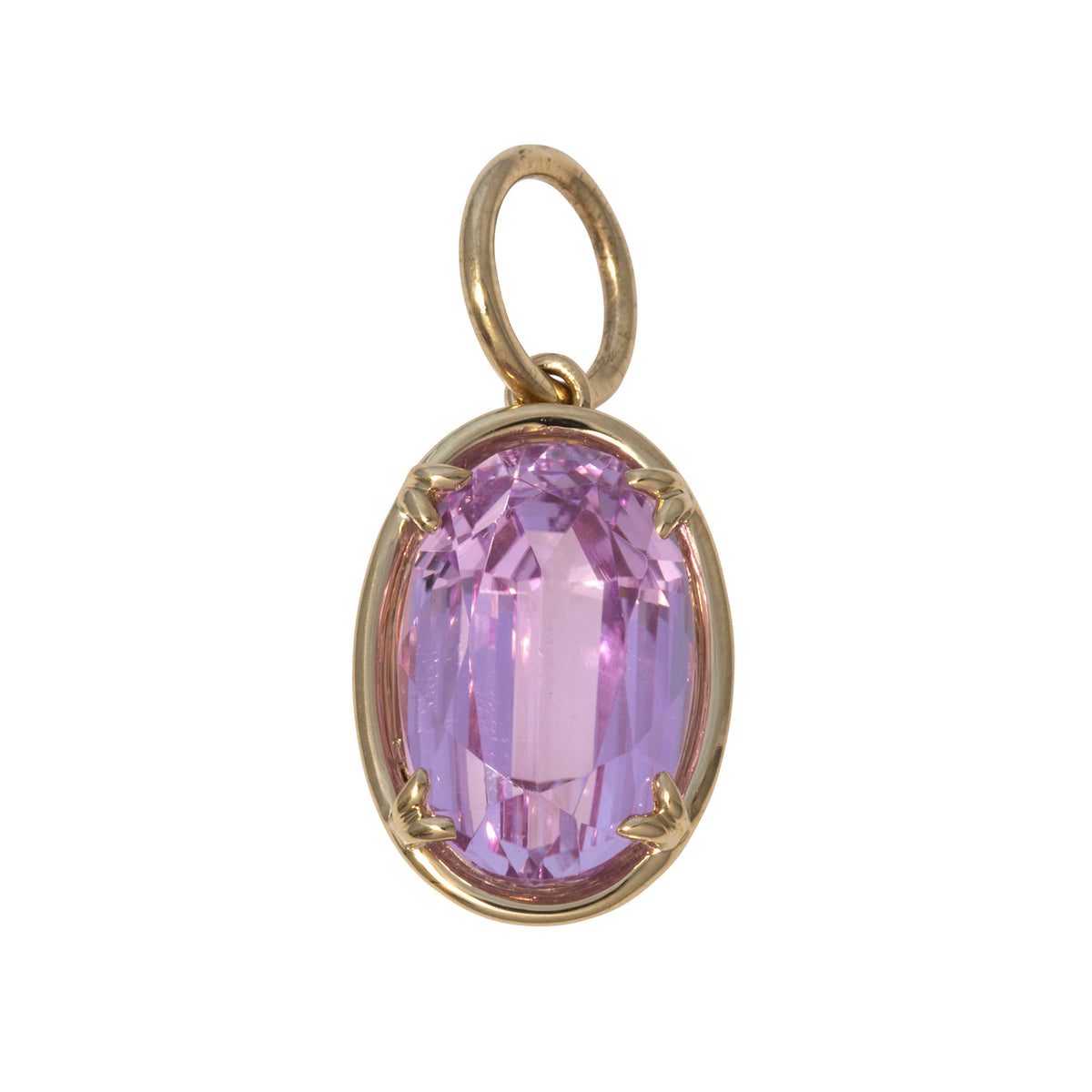 Oval Kunzite 14K Gold River Pendant