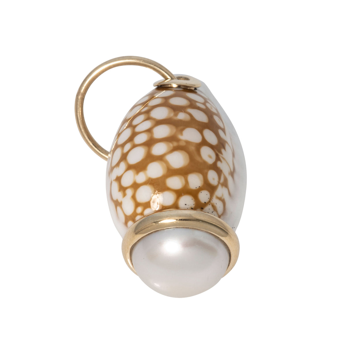 Mazza Mabe Pearl & Cowrie Shell 14K Gold Pendant