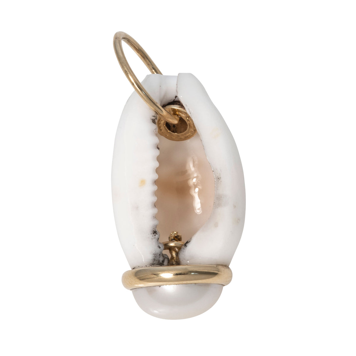 Mazza Mabe Pearl & Cowrie Shell 14K Gold Pendant