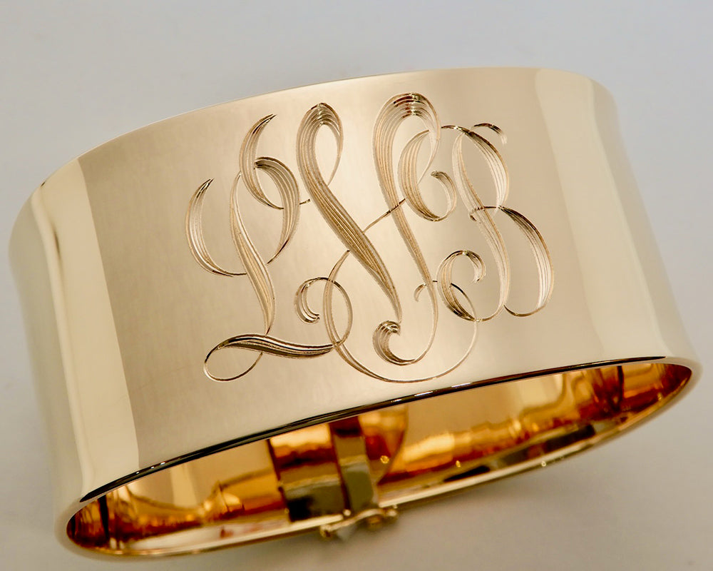 hand engraving style 233 on extra wide cuff