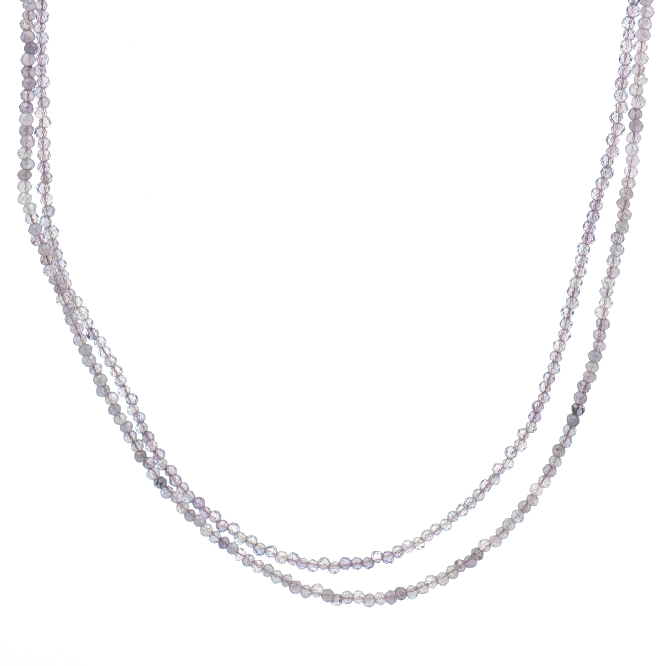 Faceted Tanzanite Beaded Double Strand Necklace 16.5″