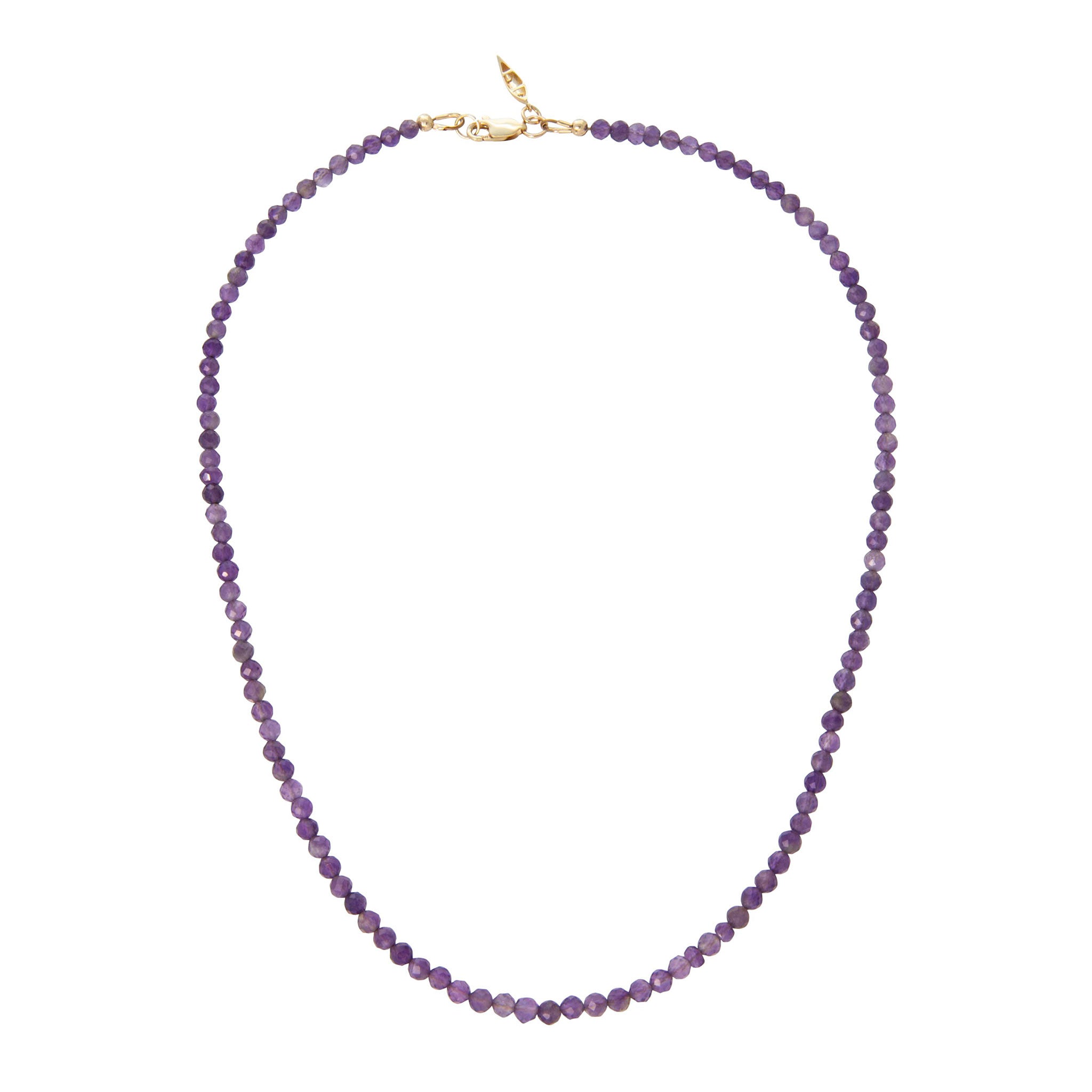 Tippy Stern Faceted Amethyst Beaded Necklace 16"