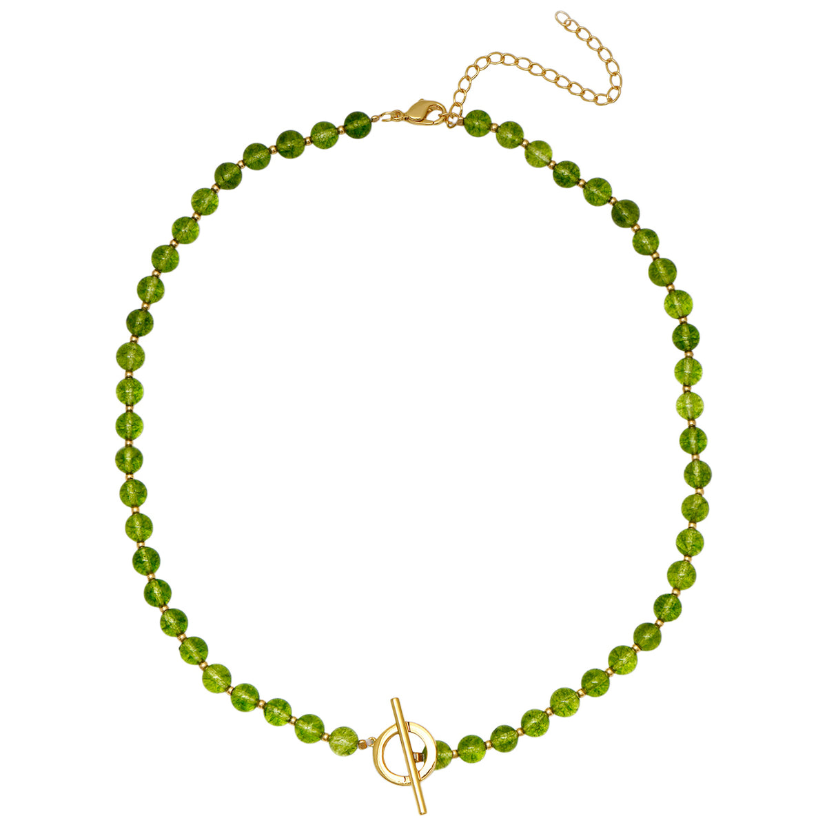 Goldbug Collection Peridot Gemstone Toggle Charm Necklace