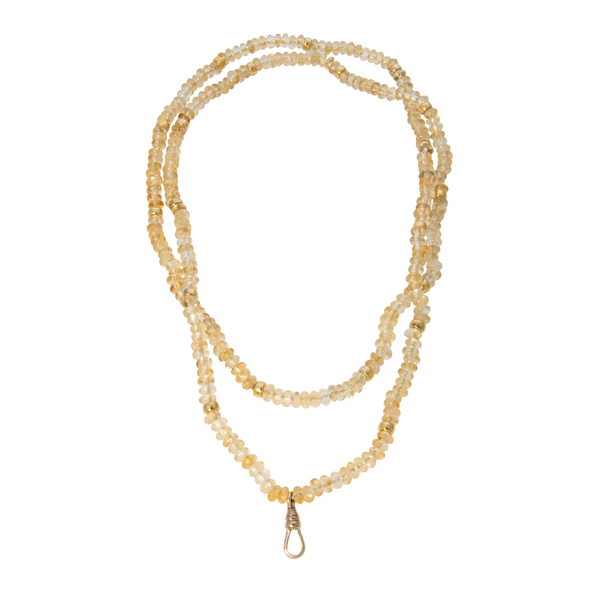 Citrine Beaded Gold-Filled Swivel Clasp Necklace 32"