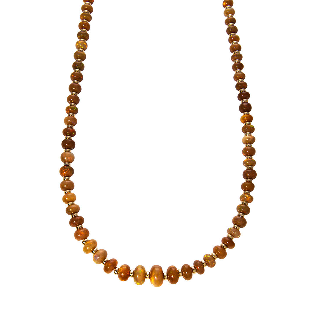 Goshwara Graduated Opal 18K Yellow Gold Bead Necklace