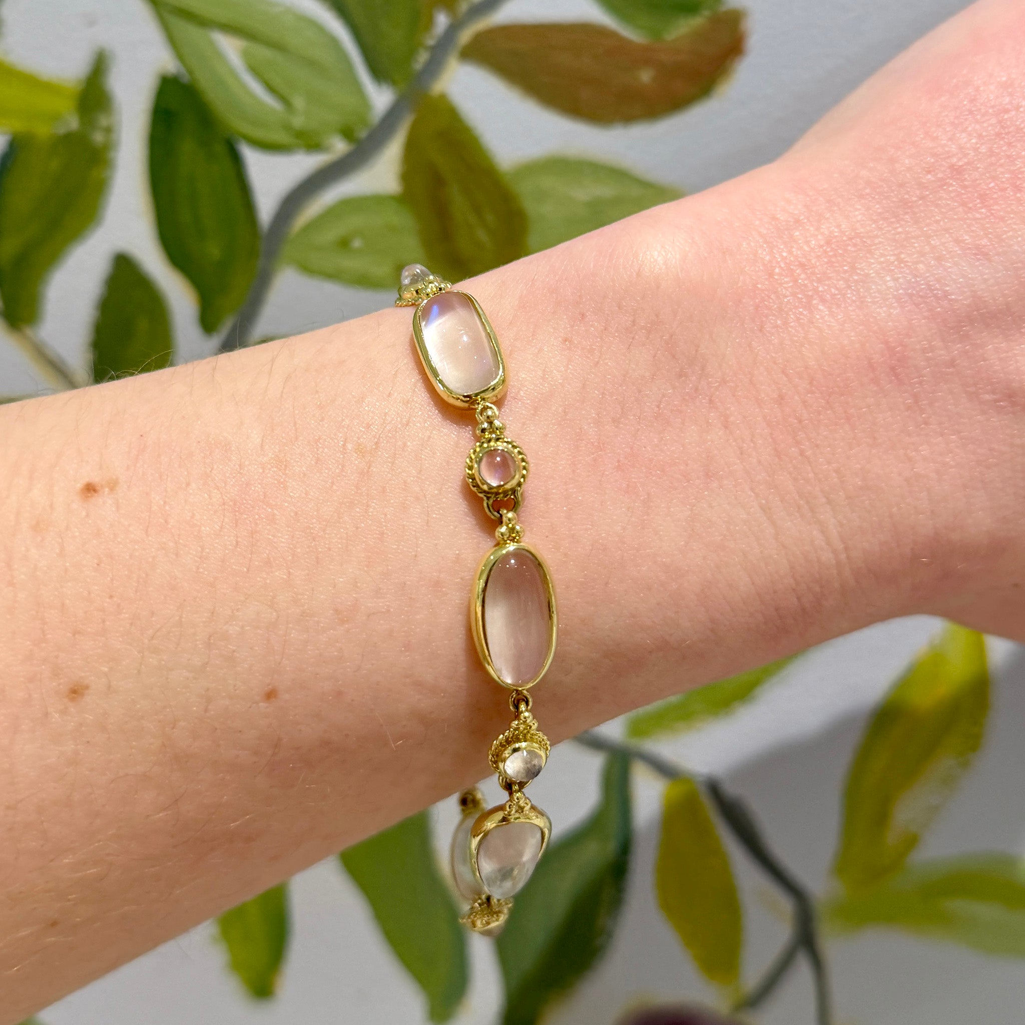 Mazza Moonstone 18K Yellow Gold Link Bracelet