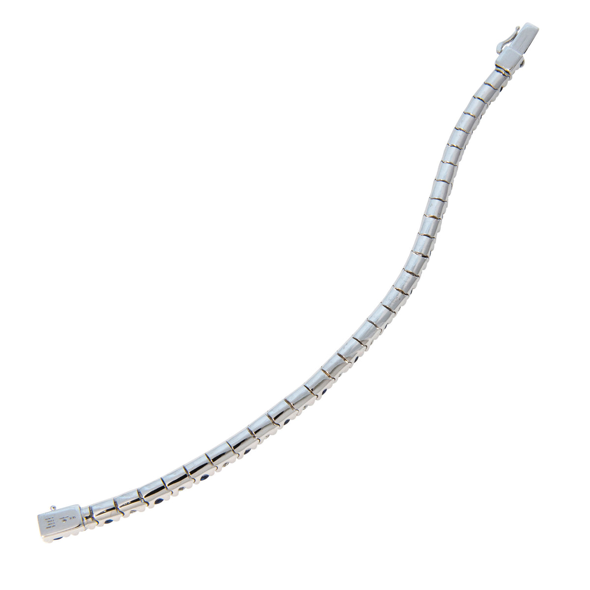 8.5ctw Sapphire & 5.3ctw Diamond 14K White Gold Tennis Bracelet back side