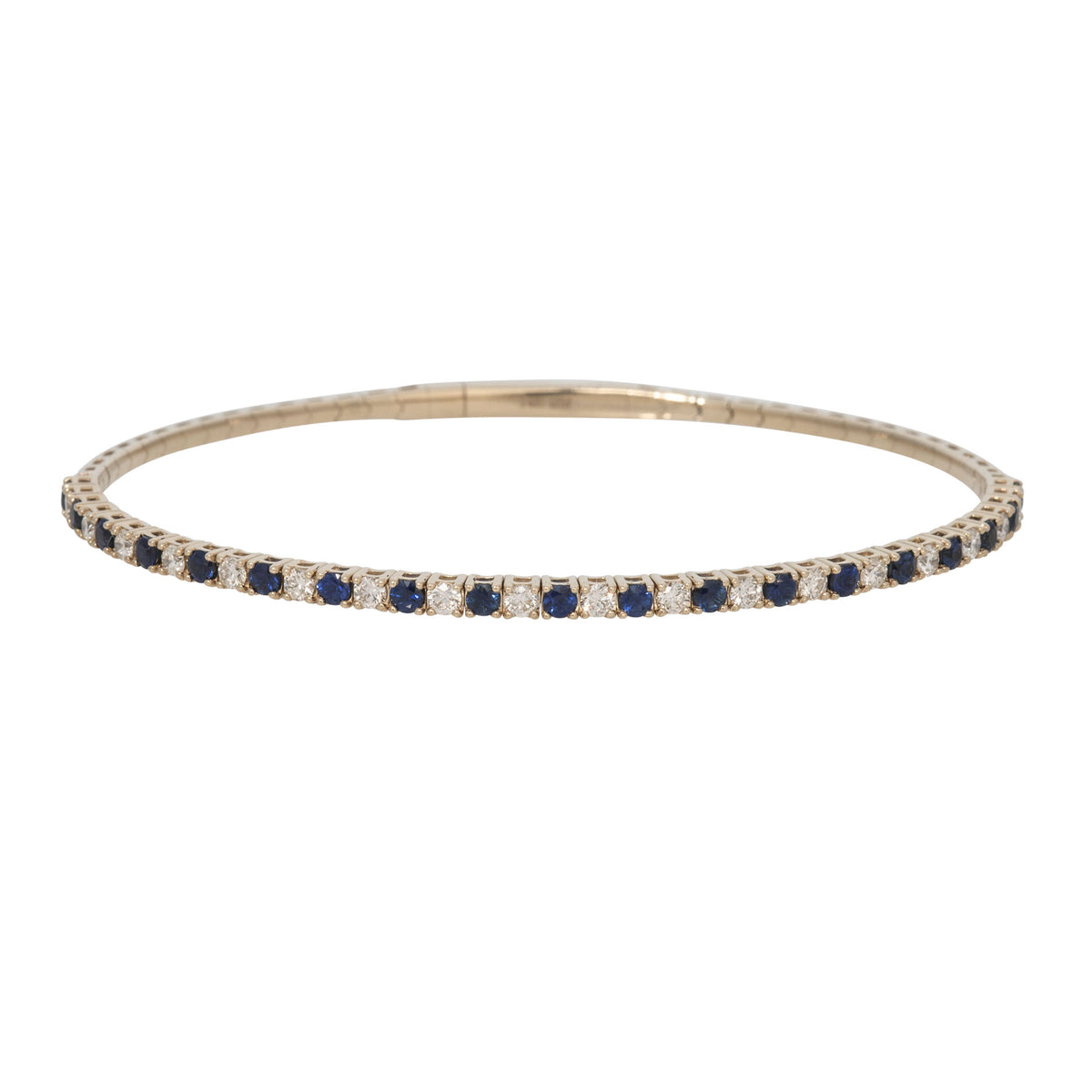 Sapphire & Diamond 14K Yellow Gold Flexible Bangle