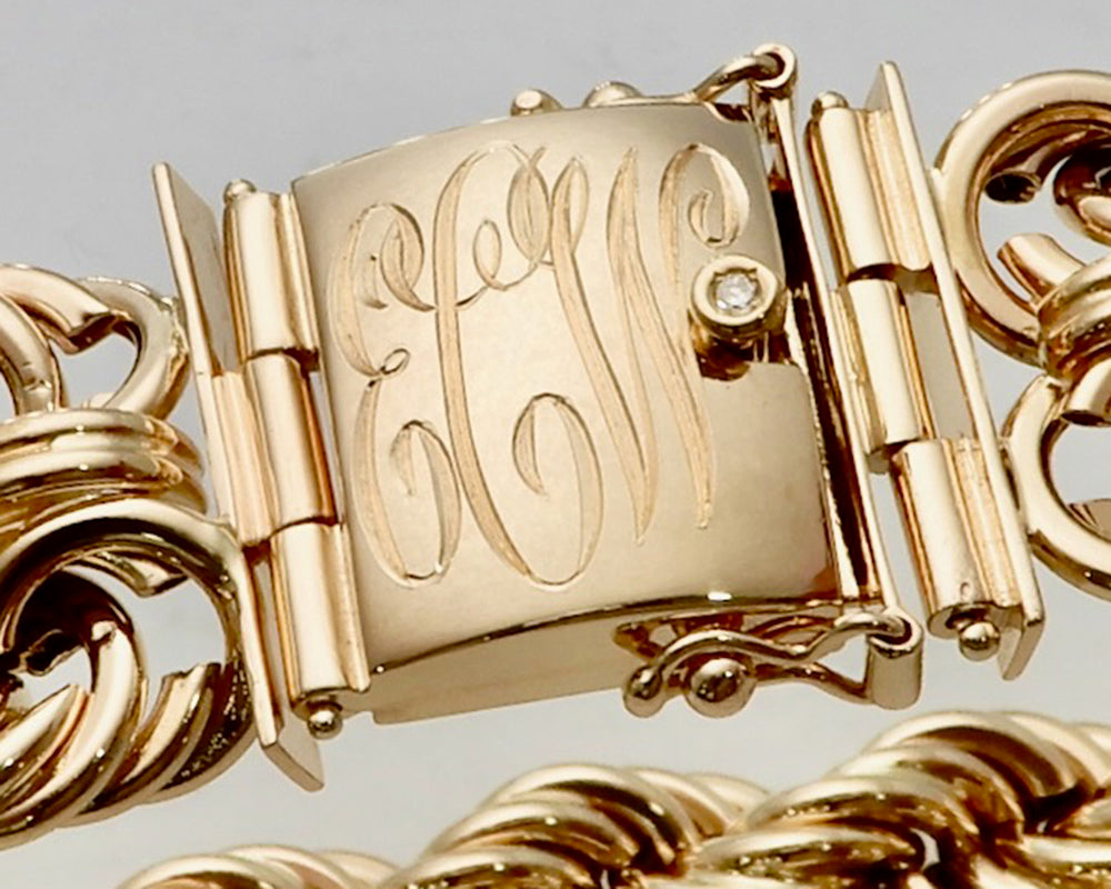 hand engraving style 240 on club bracelet