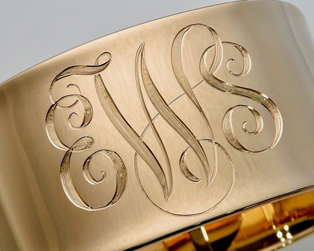 hand engraving style 250 on extra wide cuff